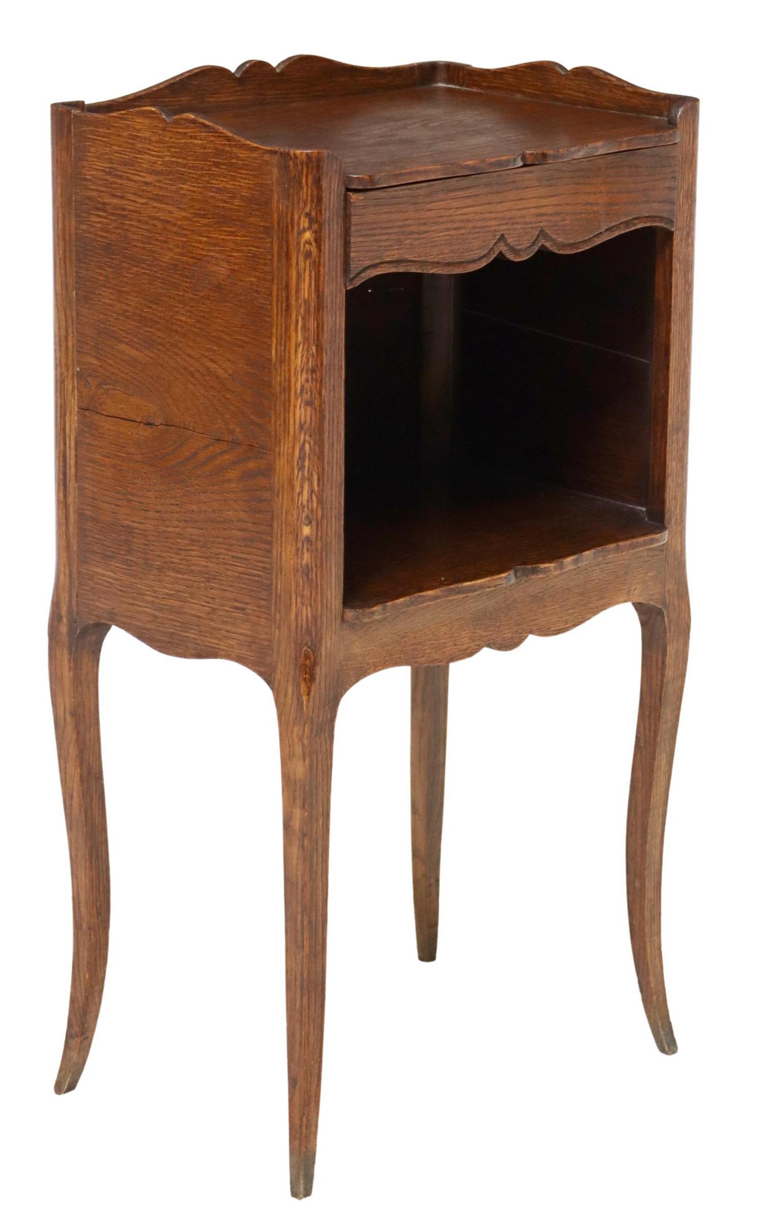 LOUIS XV STYLE OAK BEDSIDE CABINET (1 of 5)
