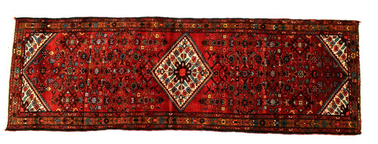HAND-TIED PERSIAN BIJAR RUNNER, 10'2" X 3'5" (1 of 3)