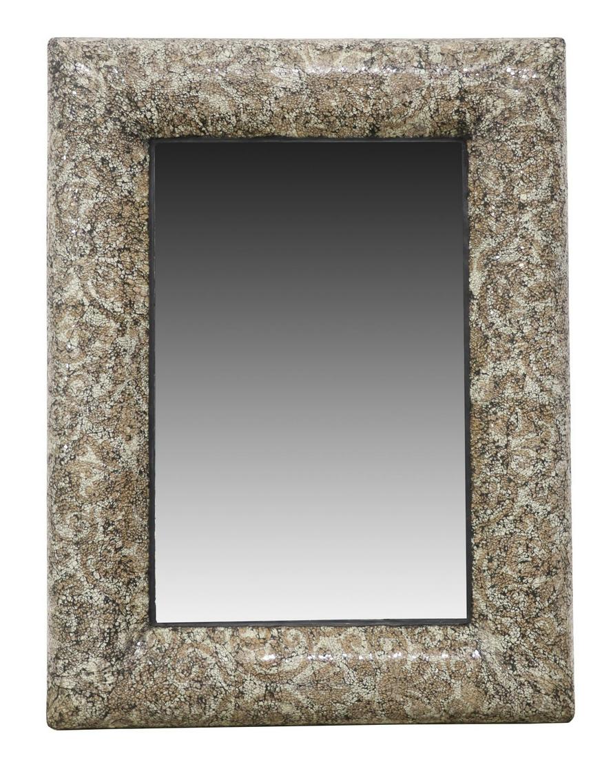 Contemporary Mosaic Glass Rectangular Wall Mirror Auction