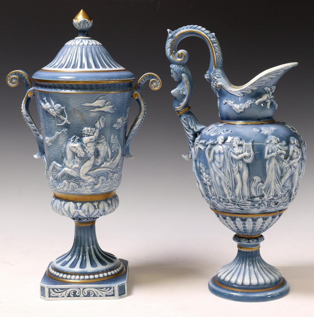 (2) NEOCLASSICAL STYLE PORCELAIN EWER & URN (1 of 6)
