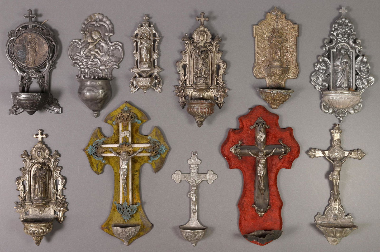 (11) CONTINETAL METAL HOLY WATER FONTS (1 of 5)