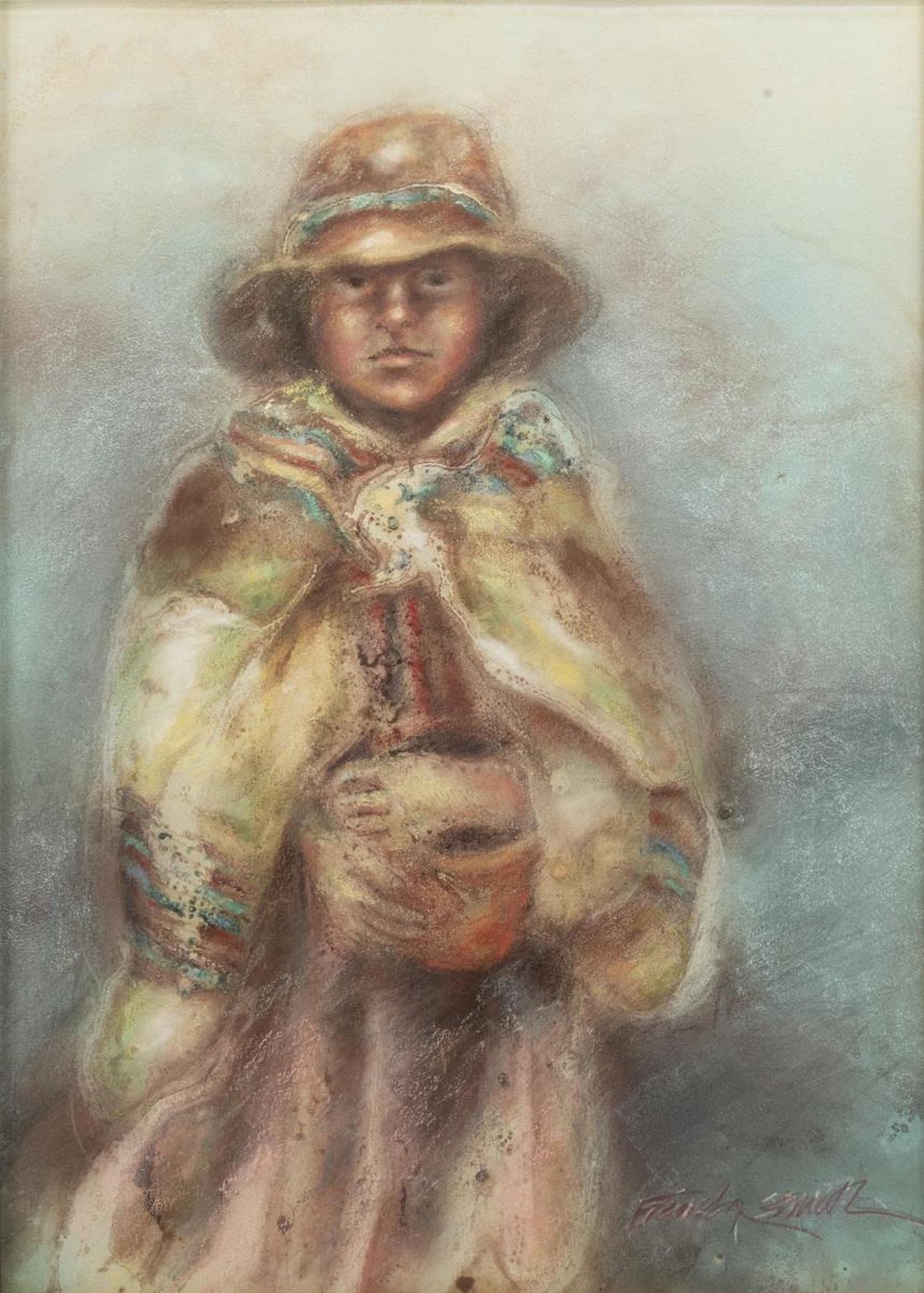 FRAMED PASTEL DRAWING 'THE SEED GATHERER' (1 of 4)