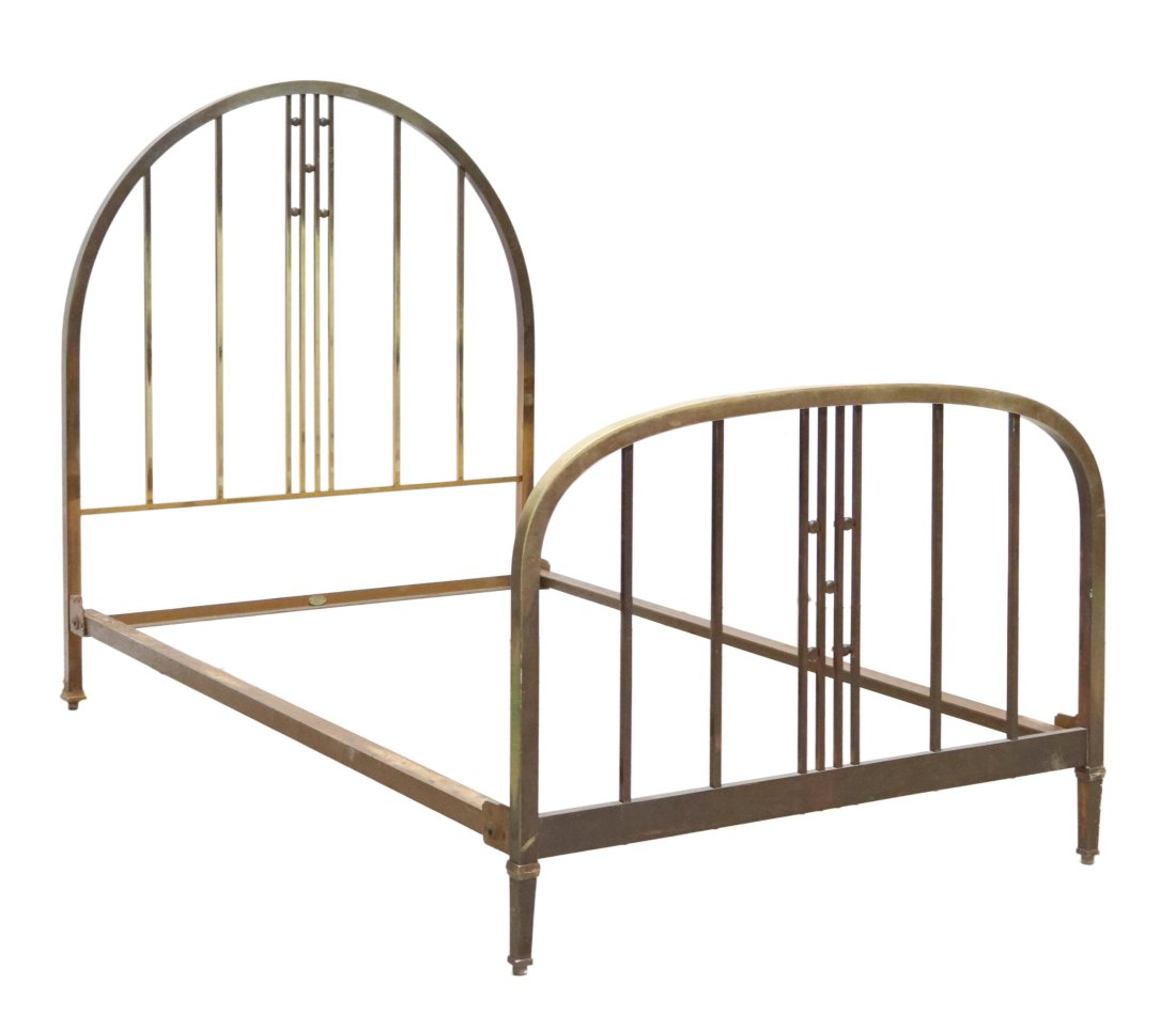 FRENCH ART NOUVEAU BRASS BED (1 of 3)