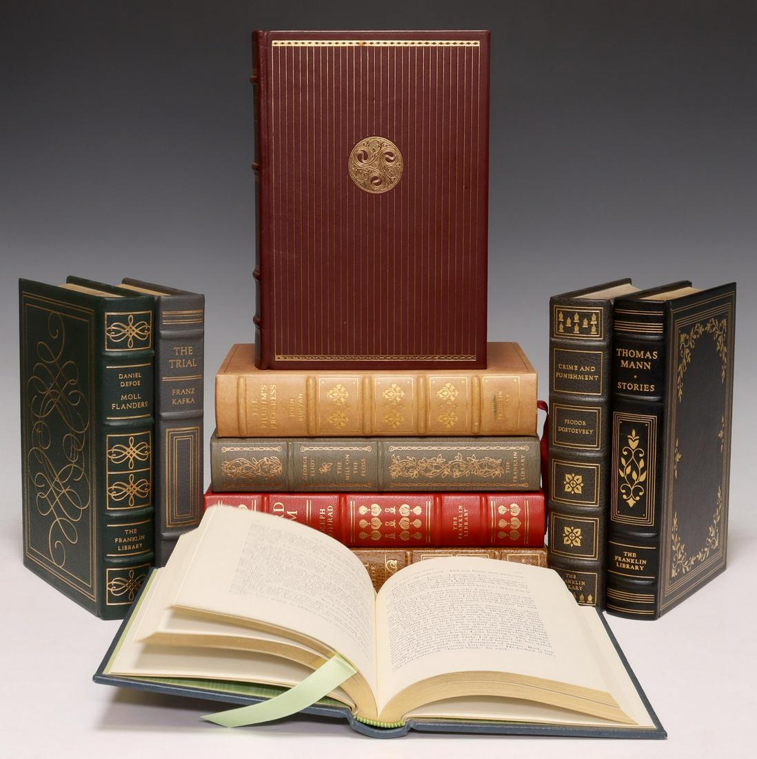 (10) FRANKLIN LEATHER-BOUND LIBRARY SHELF BOOKS (1 of 6)