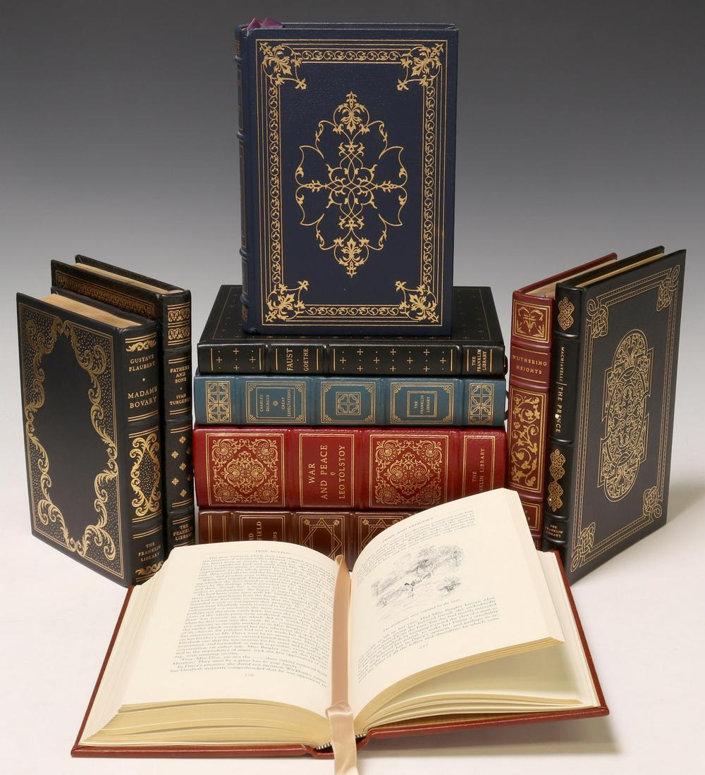 (10) FRANKLIN LEATHER-BOUND LIBRARY SHELF BOOKS (1 of 8)