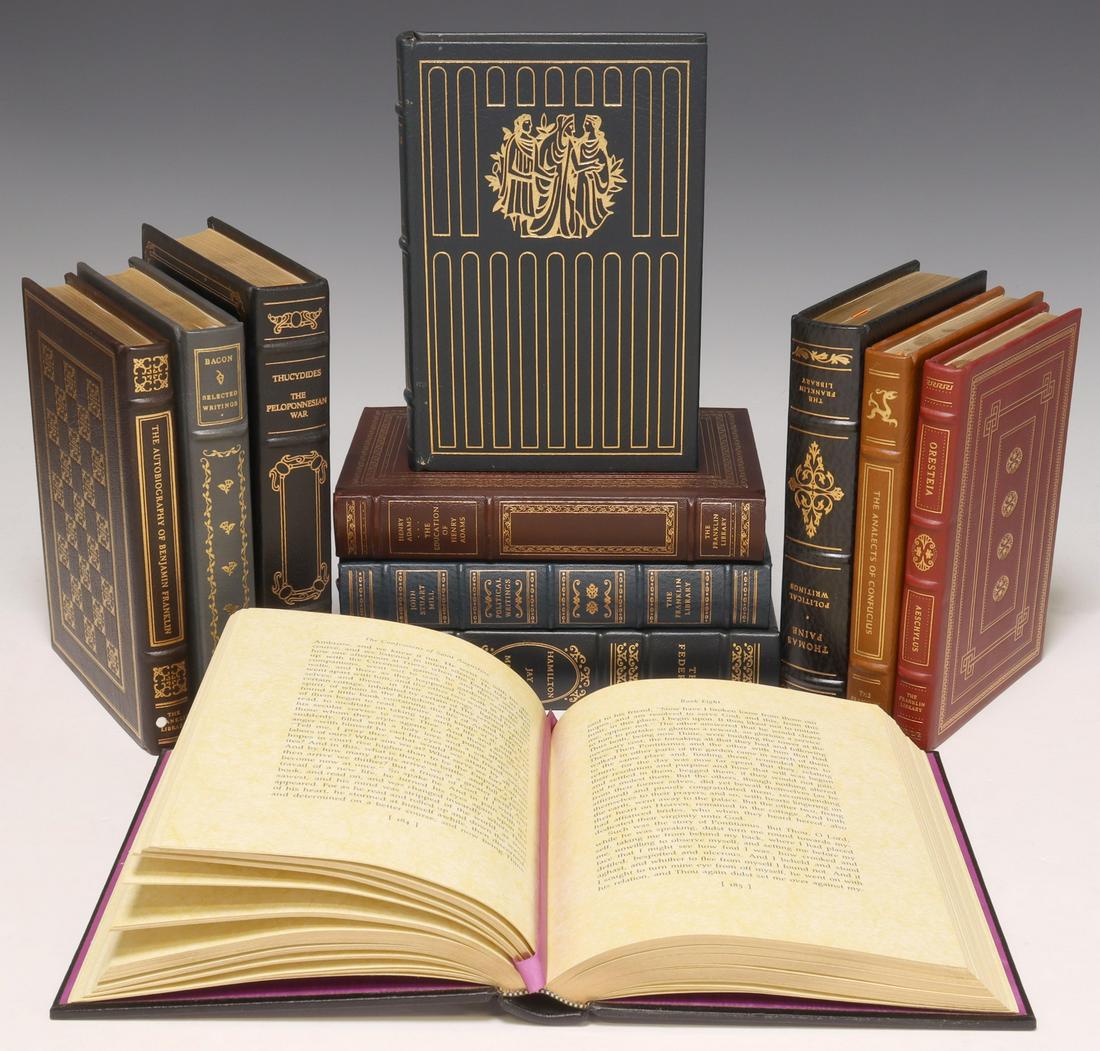 (11) FRANKLIN LEATHER-BOUND LIBRARY SHELF BOOKS (1 of 8)