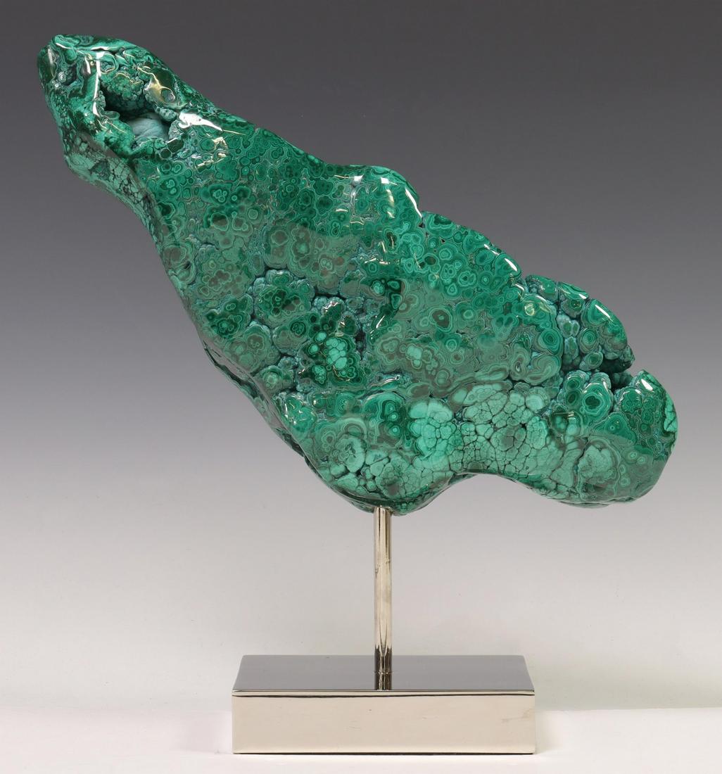 MALACHITE GEOLOGICAL SPECIMEN ON NICKEL BASE (1 of 3)
