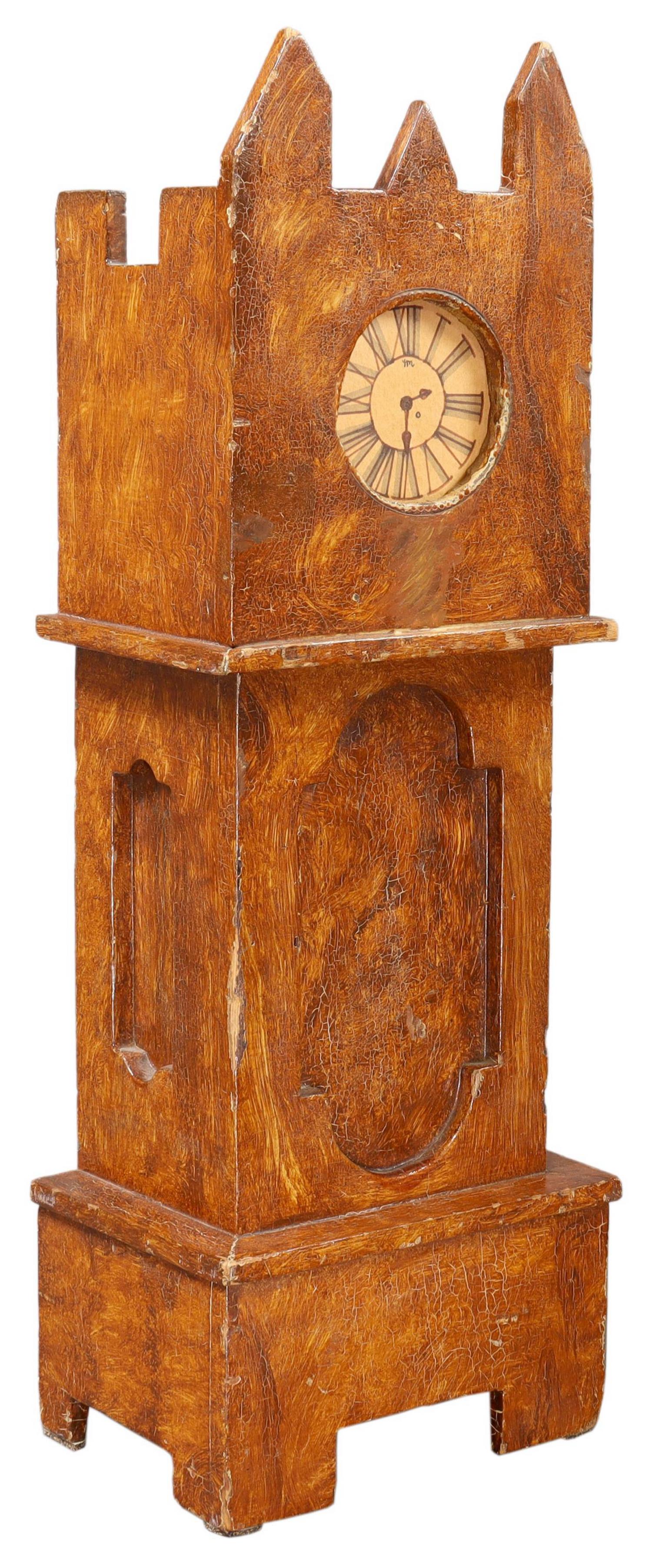 AMERICAN FOLK ART GRAIN PAINTED POCKET WATCH STAND (1 of 5)