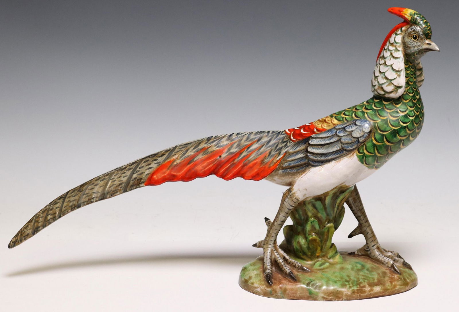 ITALIAN PAINTED CERAMIC PHEASANT BIRD FIGURE (1 of 4)