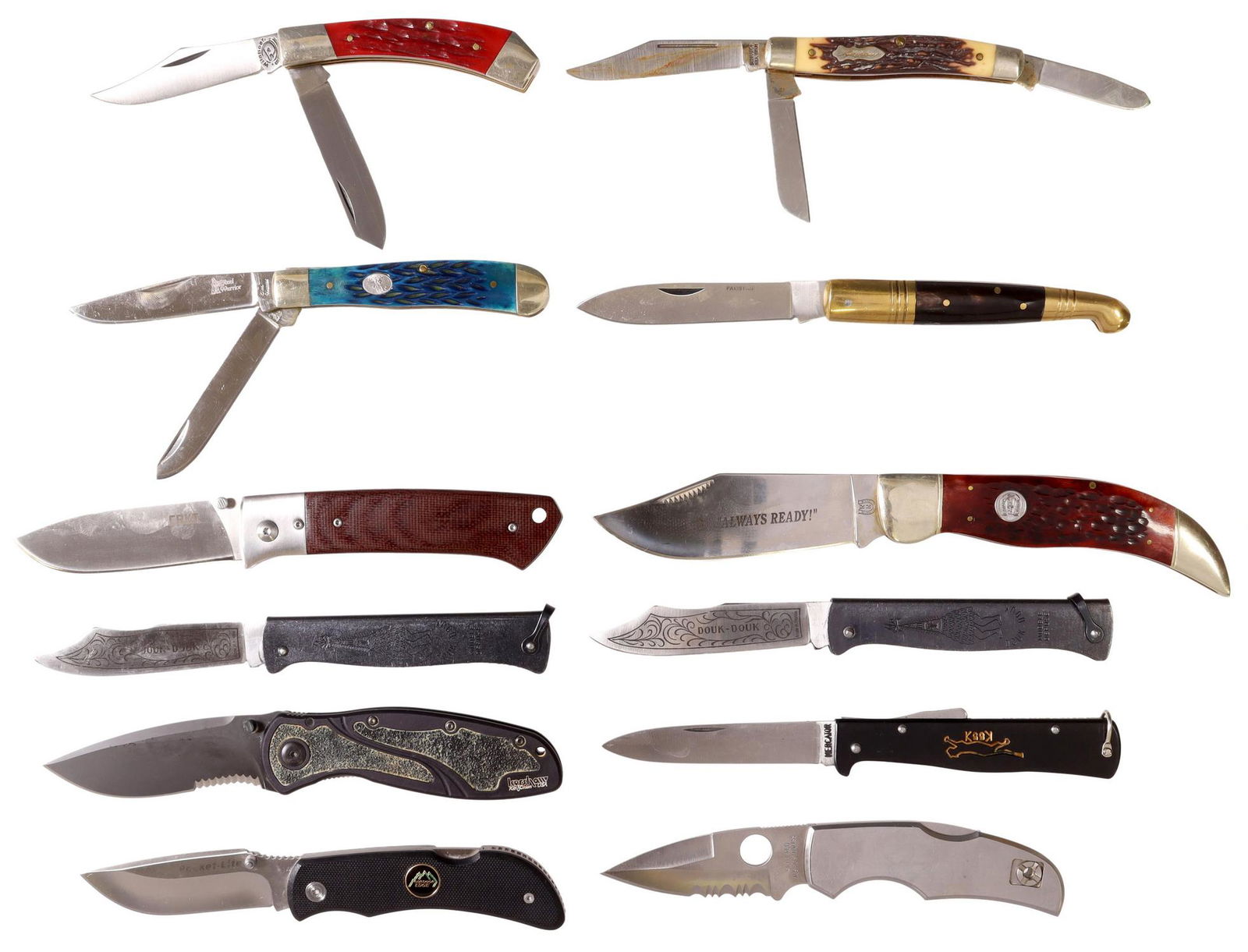 (12) POCKET KNIVES KERSHAW, CRKT, DOUK-DOUK, MORE (1 of 3)