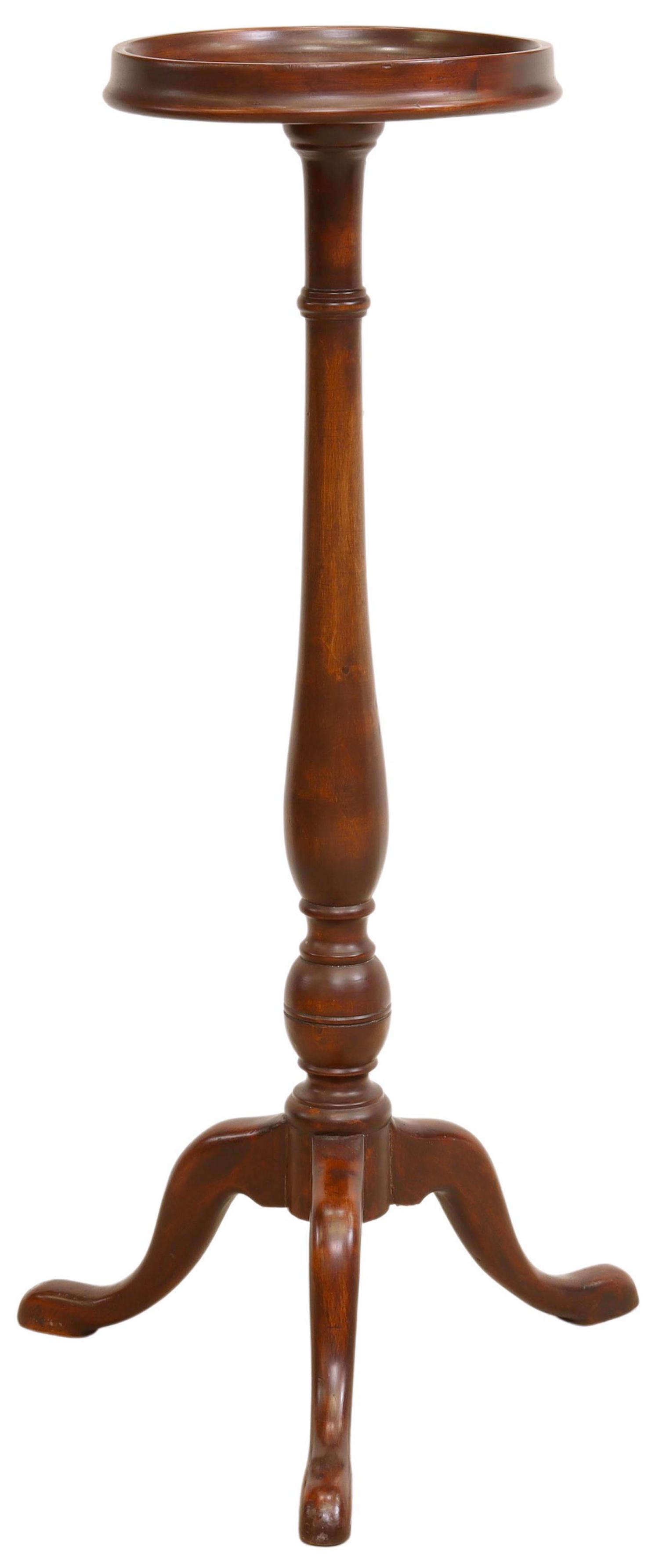 AMERICAN DISHED-TOP TURNED CANDLE STAND (1 of 3)