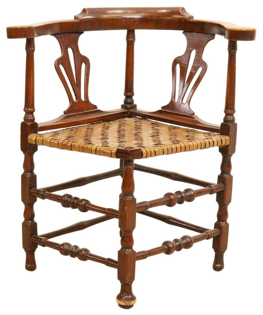 AMERICAN COUNTRY QUEEN ANNE STYLE CORNER CHAIR (1 of 3)