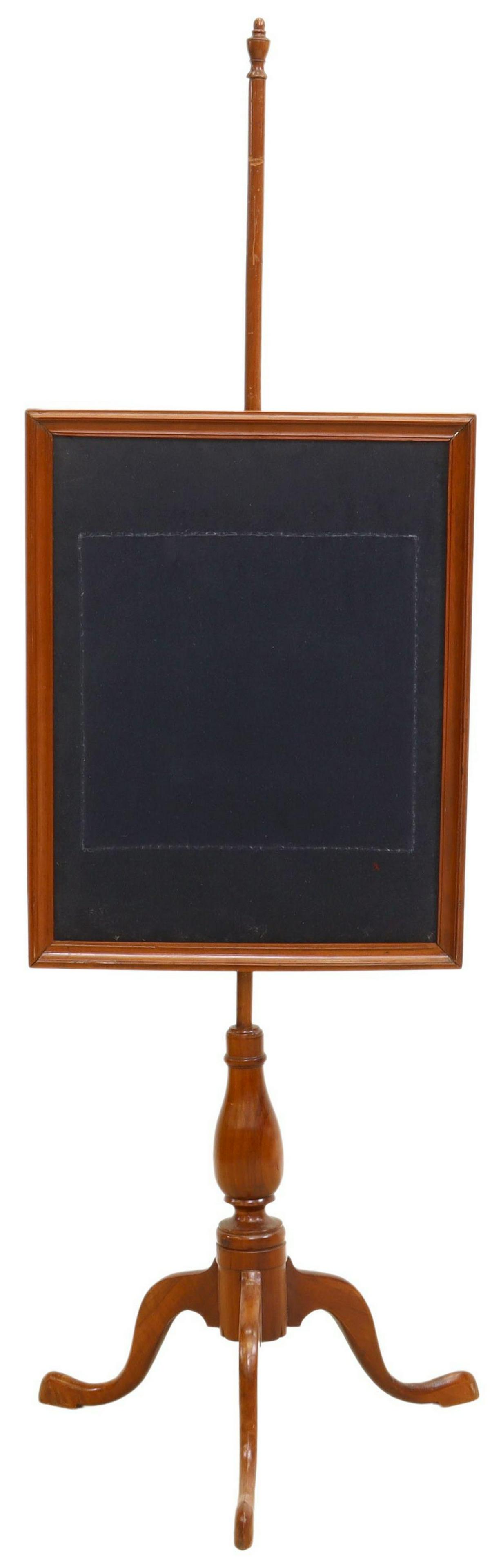 QUEEN ANNE STYLE FIREPLACE POLE SCREEN (1 of 3)