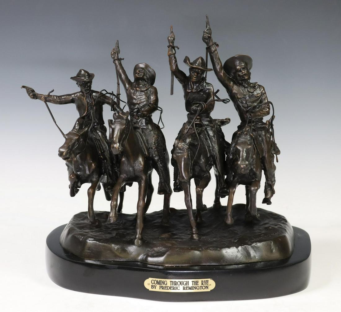 AFTER REMINGTON BRONZE 'COMING THROUGH THE RYE' (1 of 5)