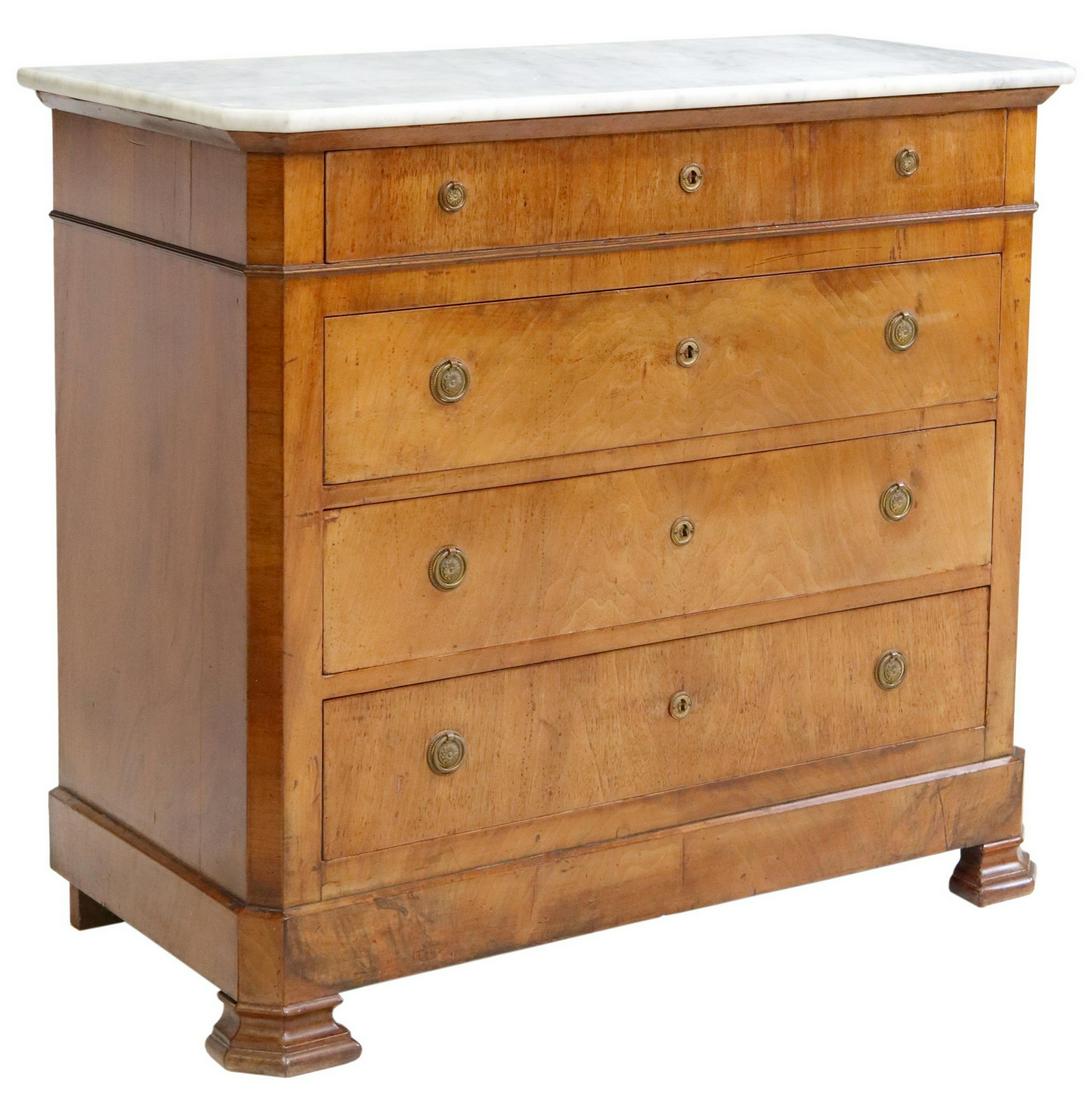 FRENCH LOUIS PHILIPPE PERIOD MARBLE-TOP COMMODE (1 of 5)