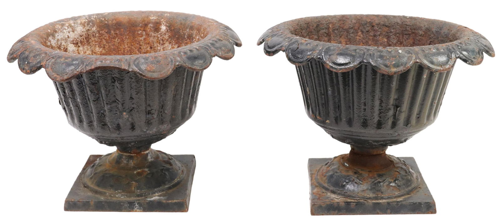 (2) FRENCH CAST IRON URN GARDEN PLANTERS (1 of 3)