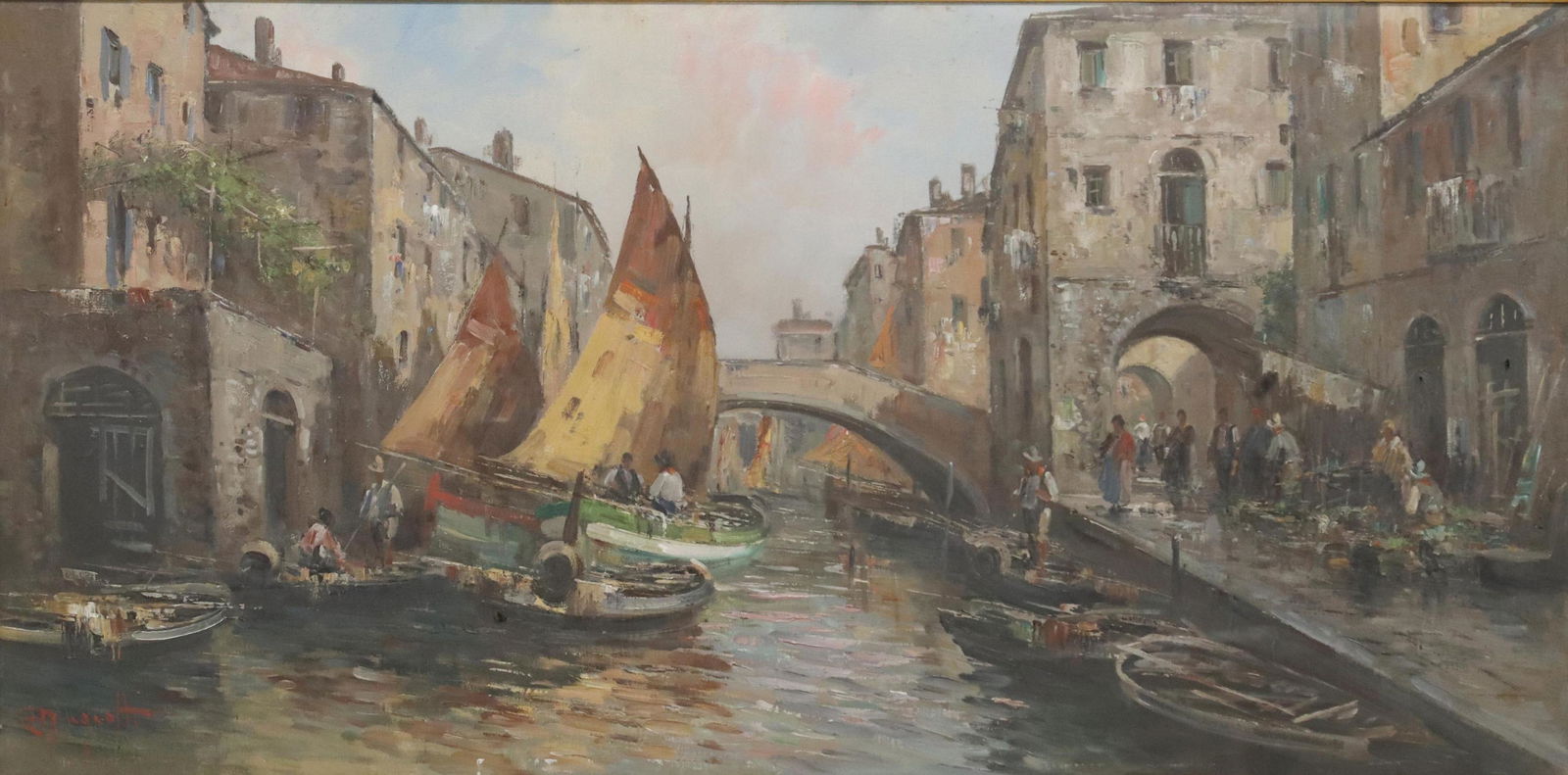 ERCOLE MAGROTTI (1890-1967) SUNSET IN CHIOGGIA (1 of 5)