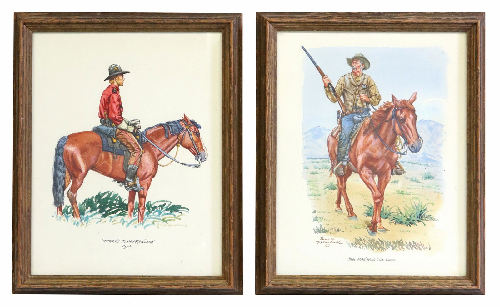 (2) BRUCE MARSHALL (1929-2015) WESTERN WATERCOLORS (1 of 7)