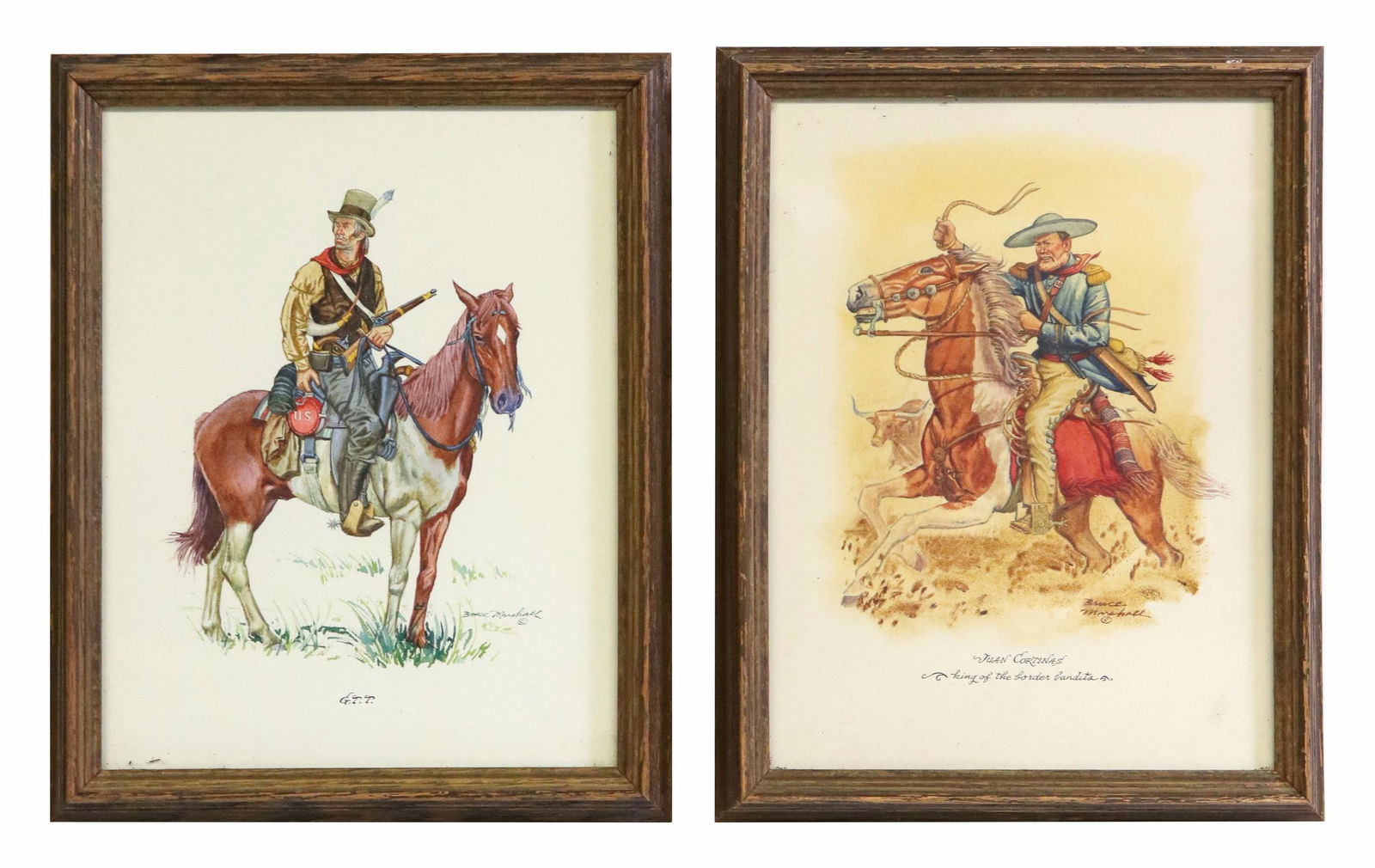 (2) BRUCE MARSHALL (1929-2015) WESTERN WATERCOLORS (1 of 8)
