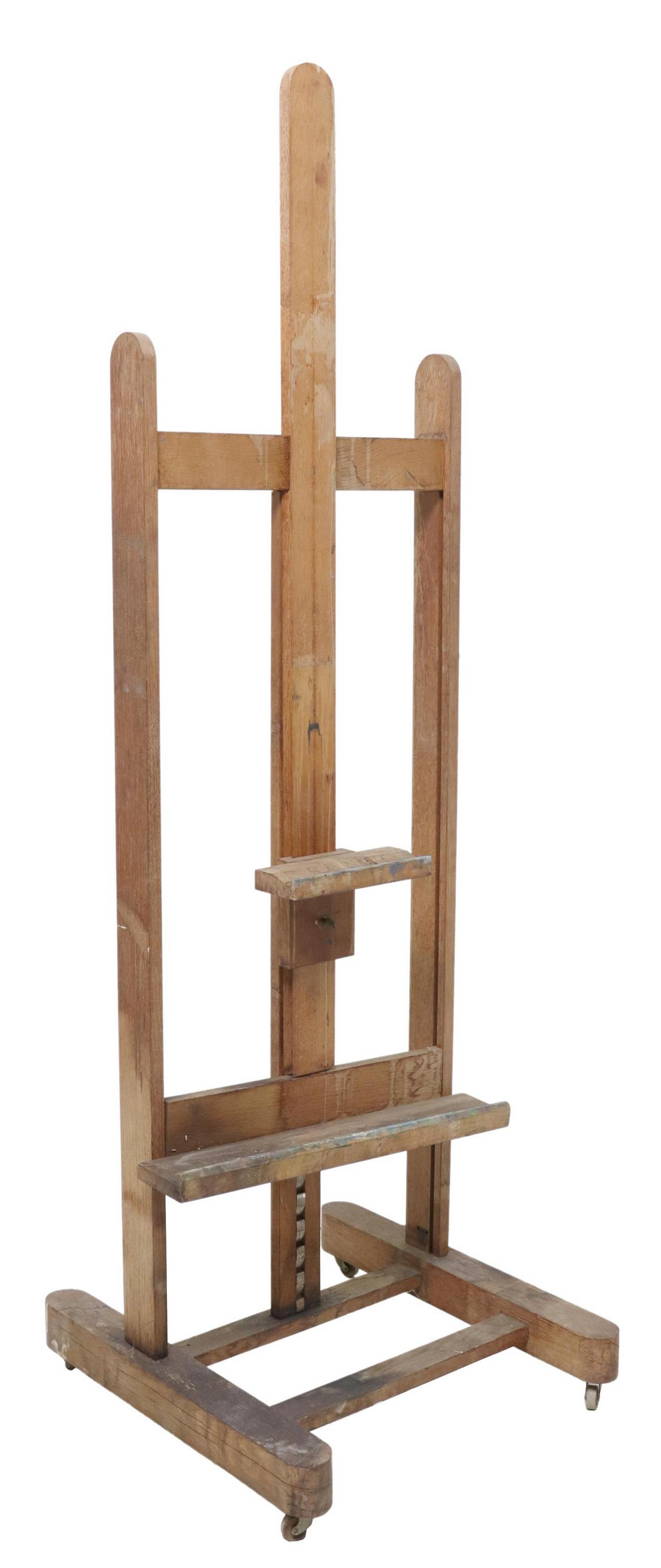 FRENCH OAK ADJUSTABLE ARTIST'S STUDIO EASEL (1 of 4)