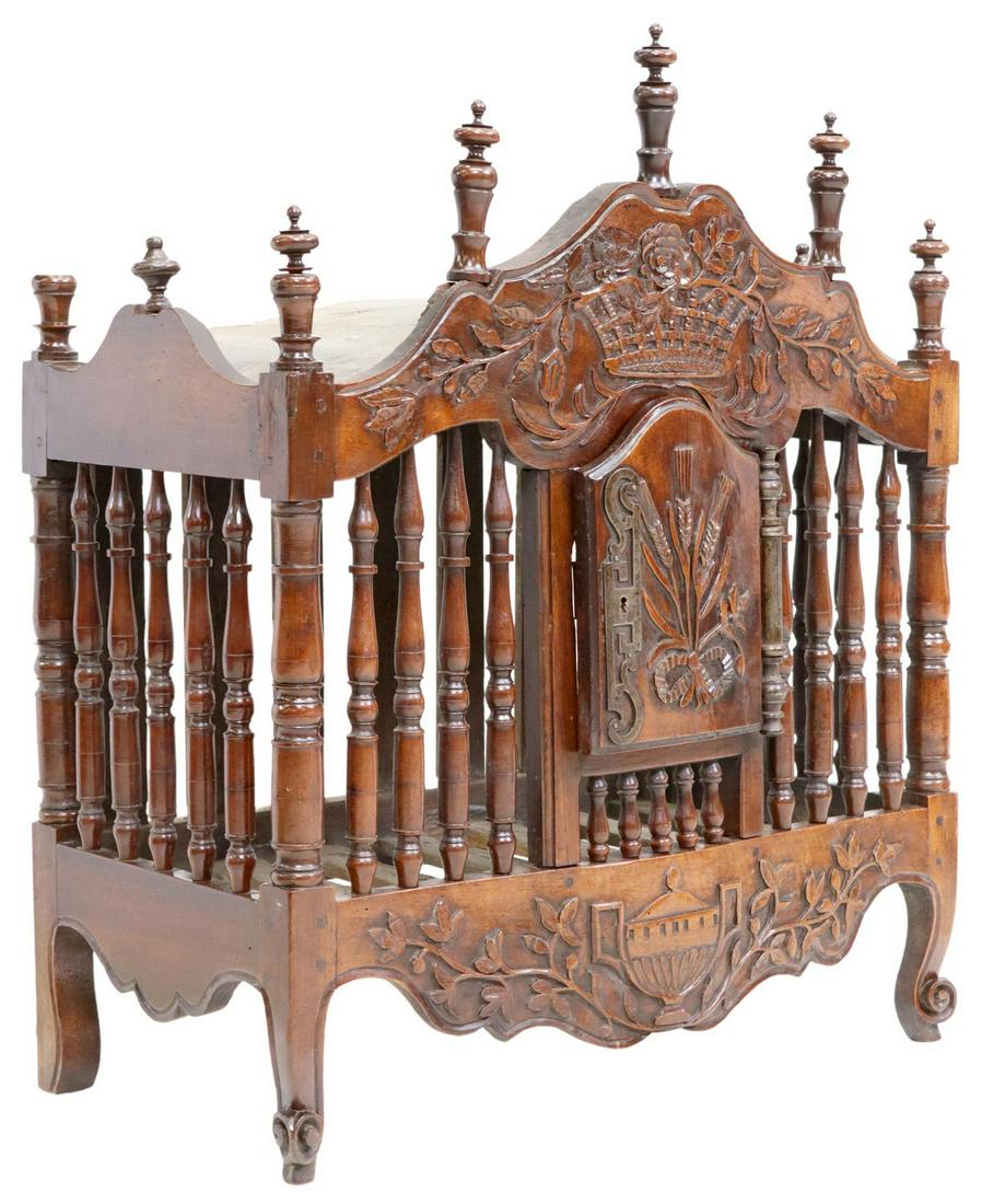FRENCH PROVINCIAL WALNUT PANETIERE BREAD SAFE (1 of 5)