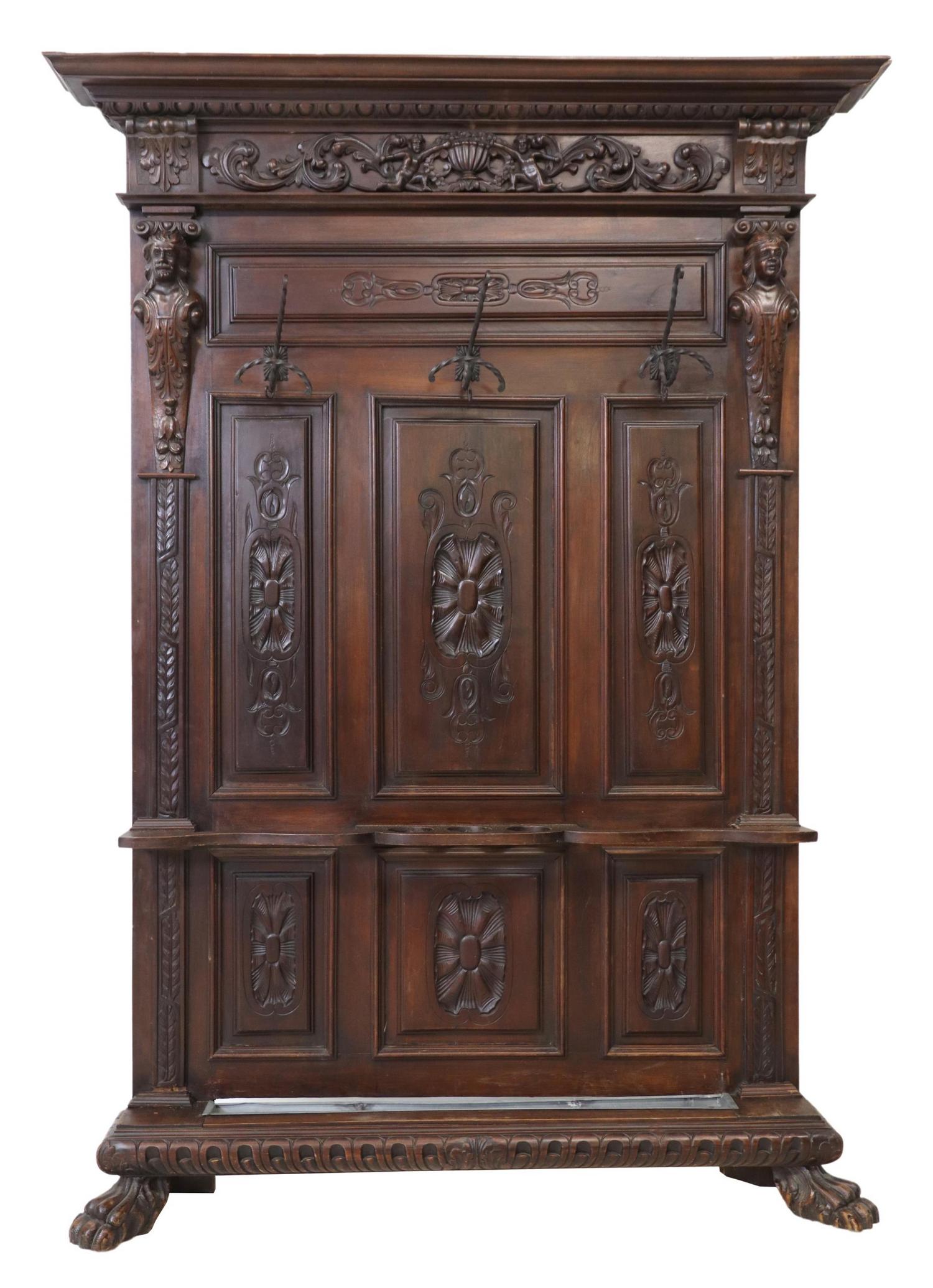 ITALIAN RENAISSANCE REVIVAL HALL TREE (1 of 3)