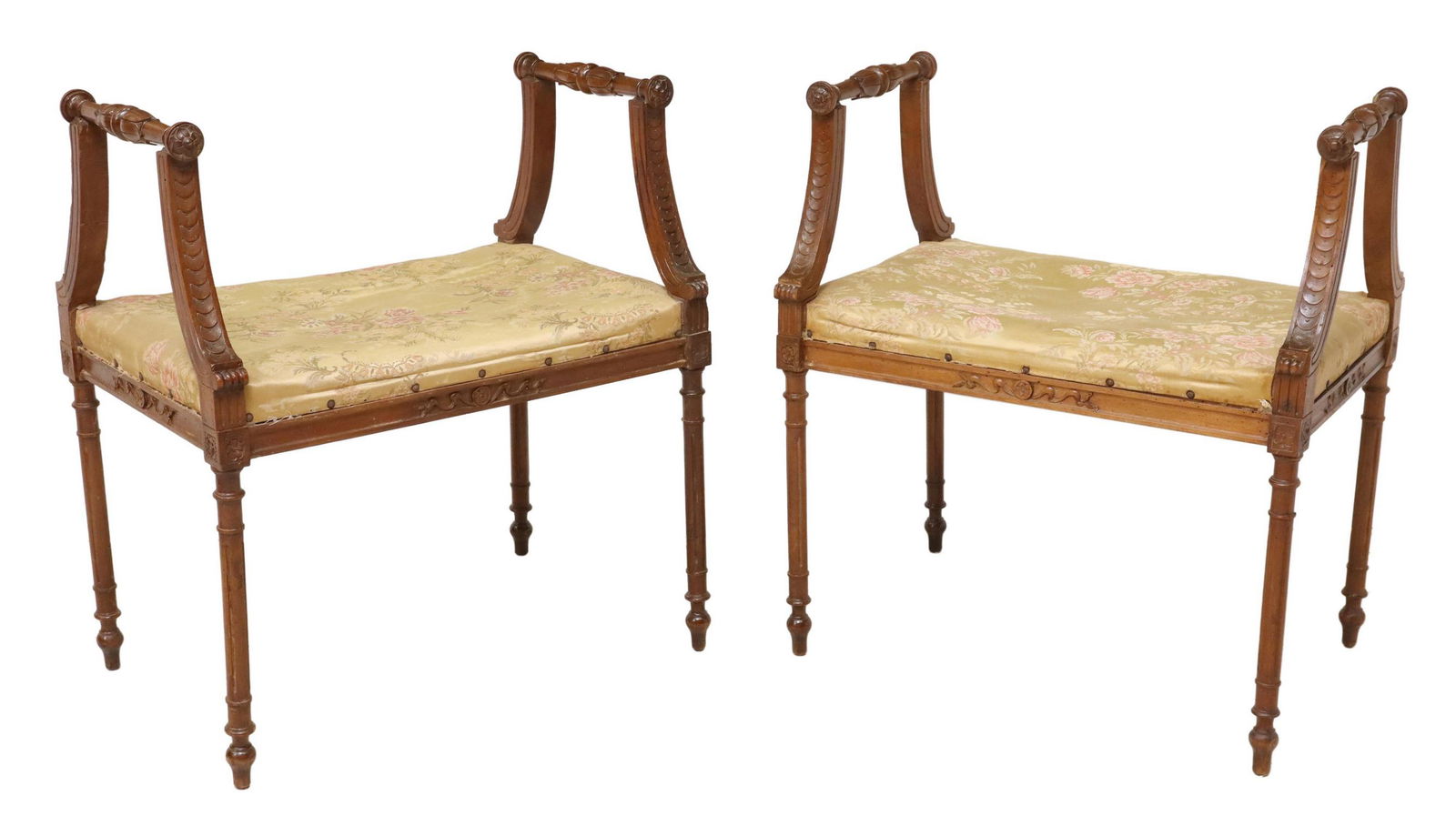 (2) FRENCH LOUIS XVI STYLE VANITY BENCHES (1 of 4)