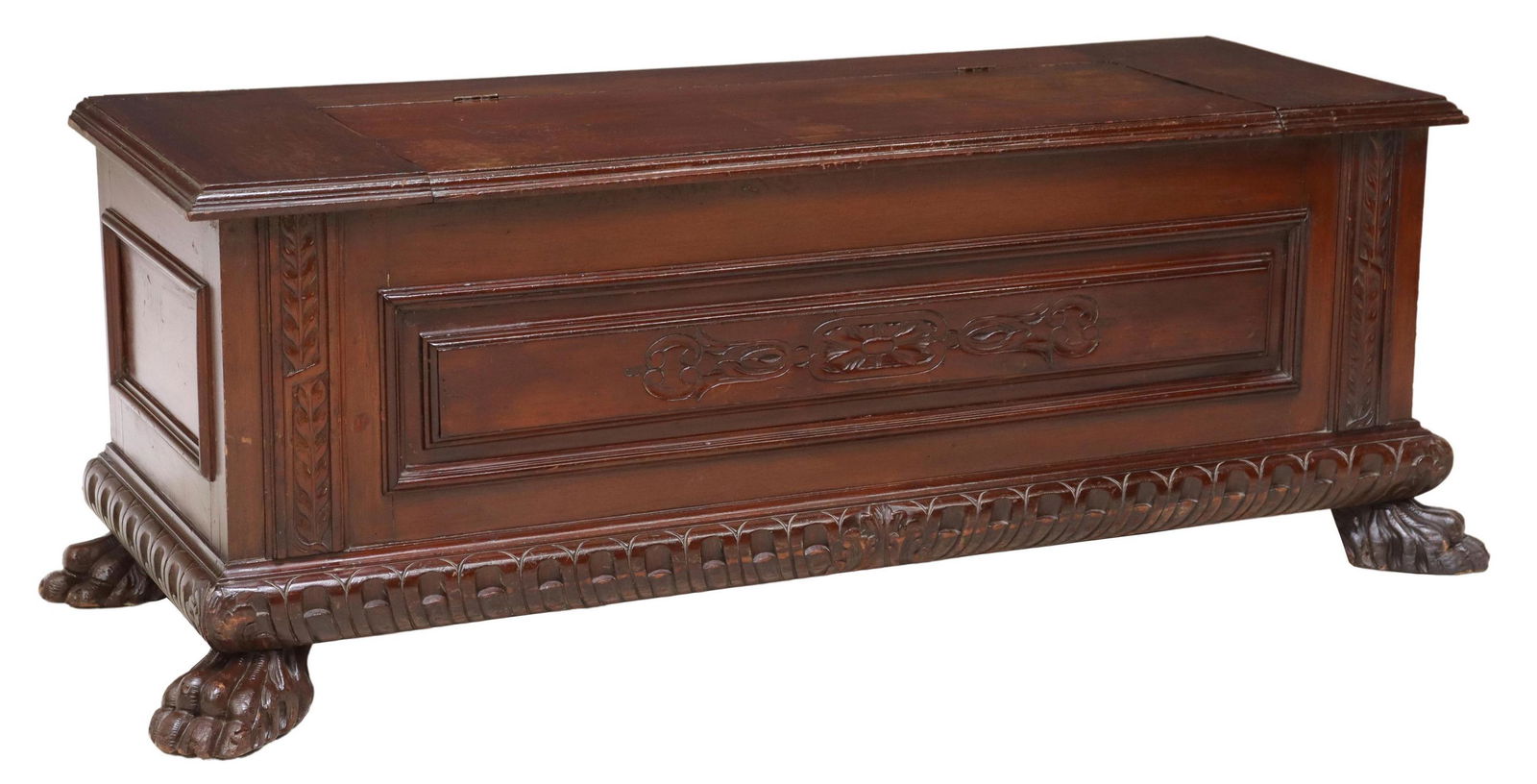 ITALIAN RENAISSANCE REVIVAL CARVED WALNUT CASSONE (1 of 5)