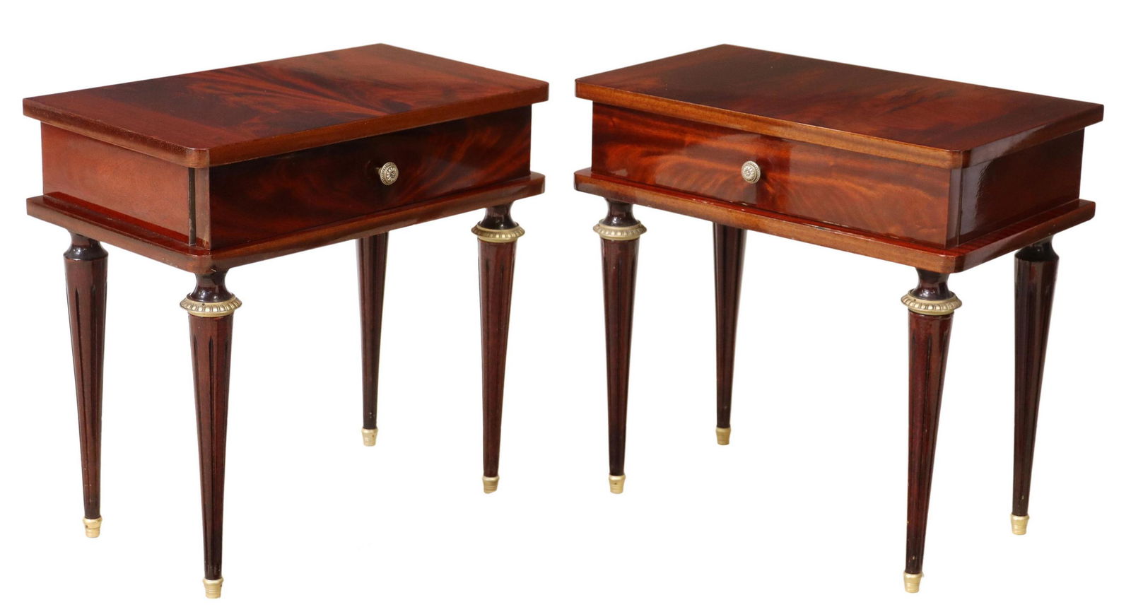 (2) FRENCH MAHOGANY NIGHTSTANDS (1 of 5)