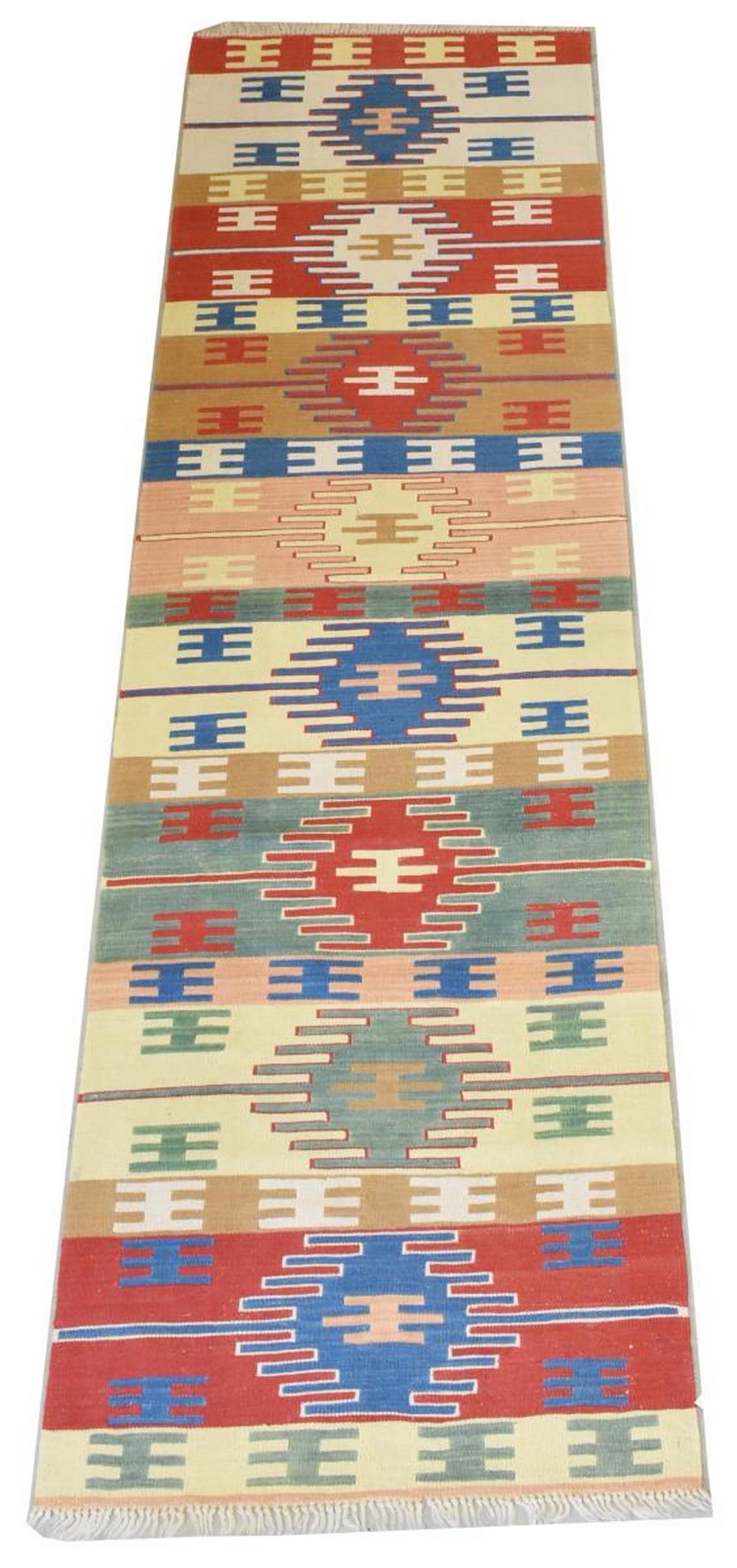 TURKISH OUSHAK WOOL KILIM RUNNER, 9'6" X 2'9" (1 of 3)
