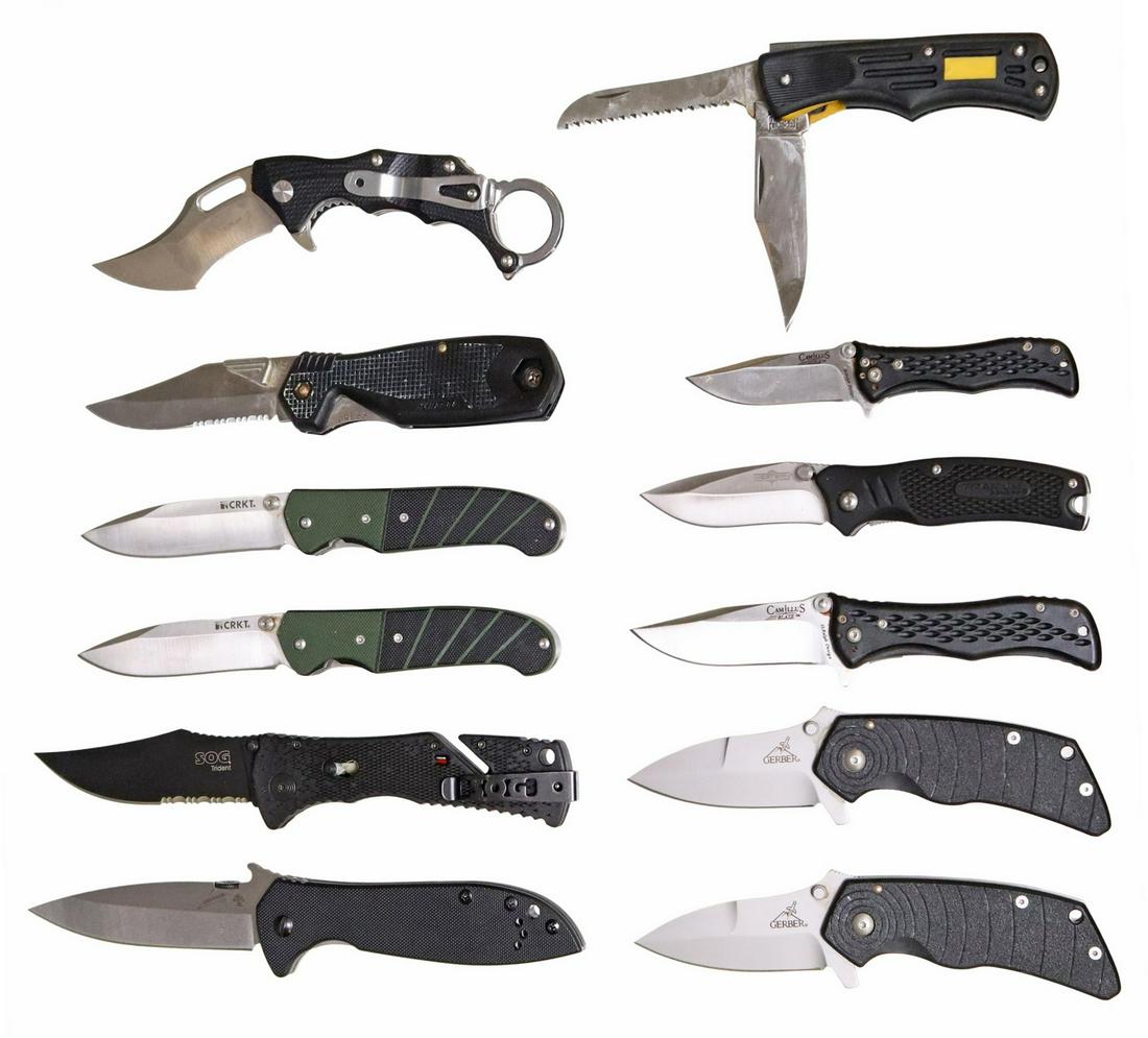 (12) POCKET KNIVES GERBER, SCHRADE, CRKT, MORE (1 of 3)