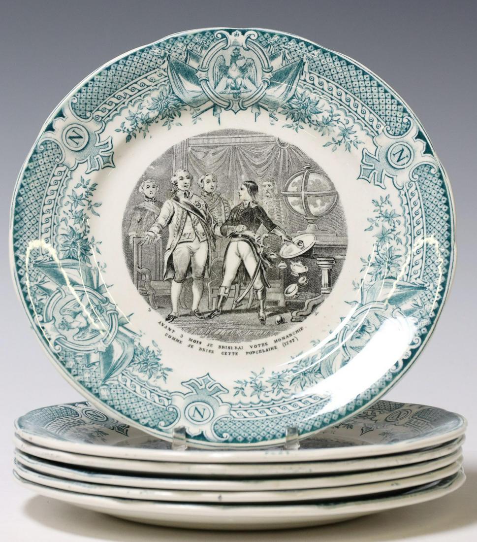 (6) FRENCH NAPOLEONIC SUBJECT TRANSFERWARE PLATES (1 of 4)
