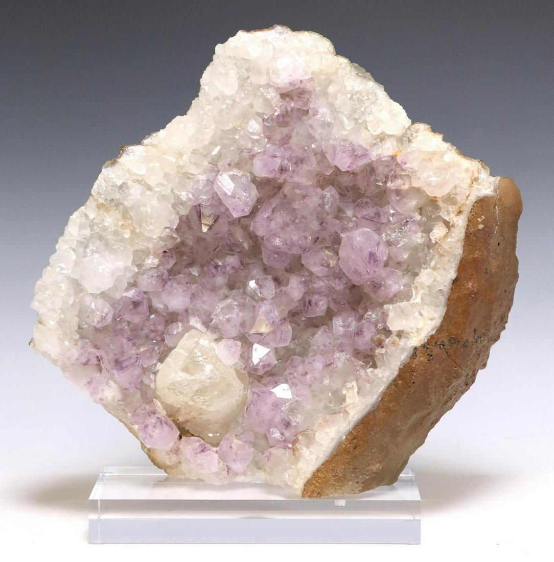 AMETHYST GEOLOGICAL SPECIMEN ON ACRYLIC BASE (1 of 3)