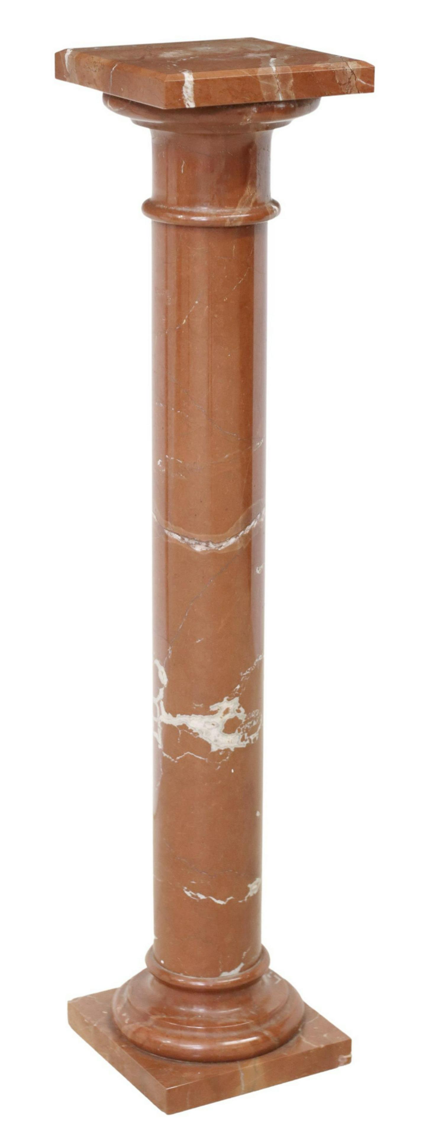 ITALIAN RED MARBLE COLUMN PEDESTAL (1 of 4)