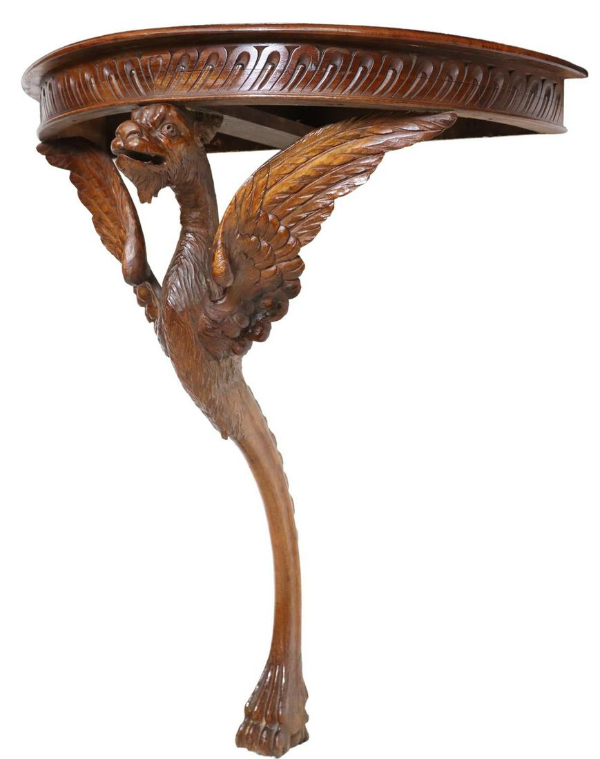 RENAISSANCE REVIVAL CARVED GRIFFIN CONSOLE TABLE (1 of 5)