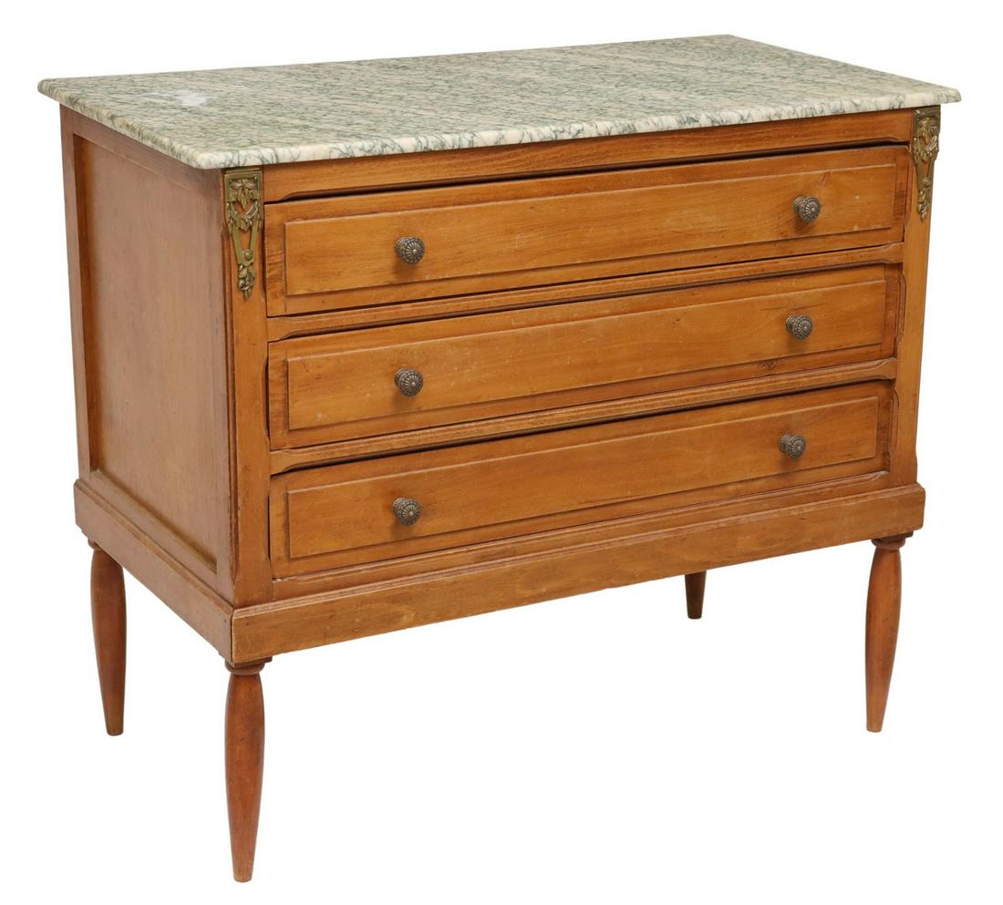 NEOCLASSICAL MARBLE-TOP MAHOGANY COMMODE (1 of 5)