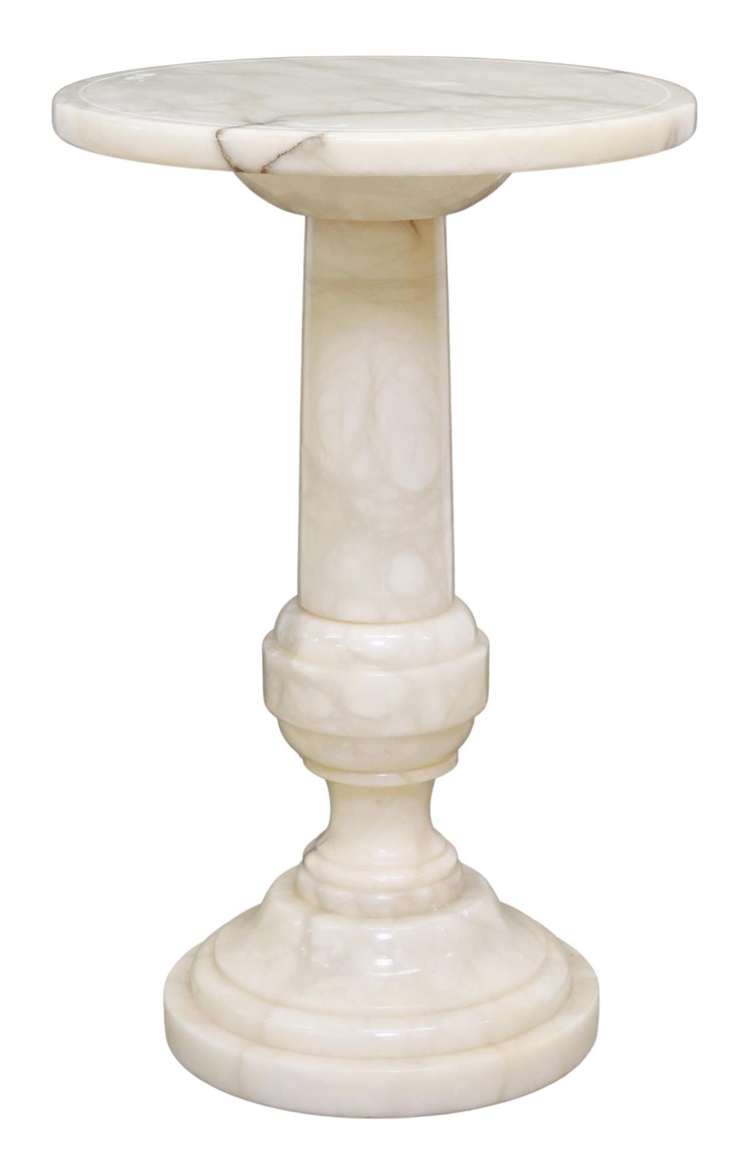 SPANISH ALABASTER TURNED PEDESTAL (1 of 4)