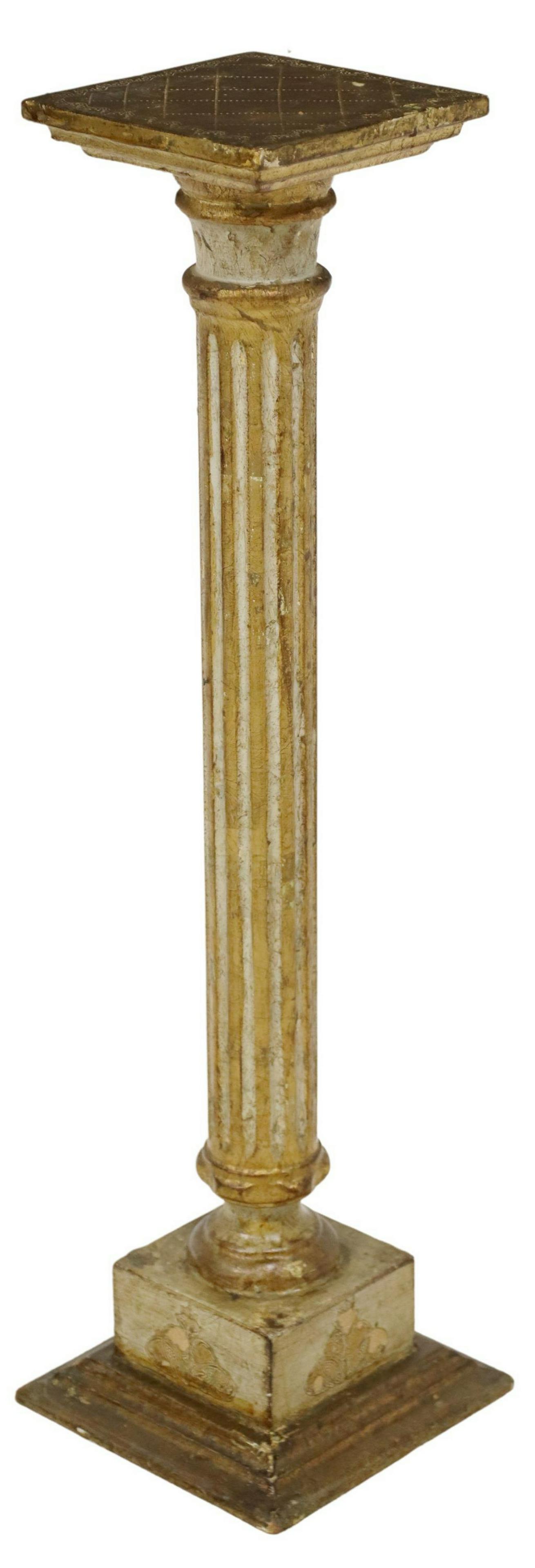 ITALIAN LOUIS XVI STYLE PARCEL GILT PEDESTAL STAND (1 of 4)