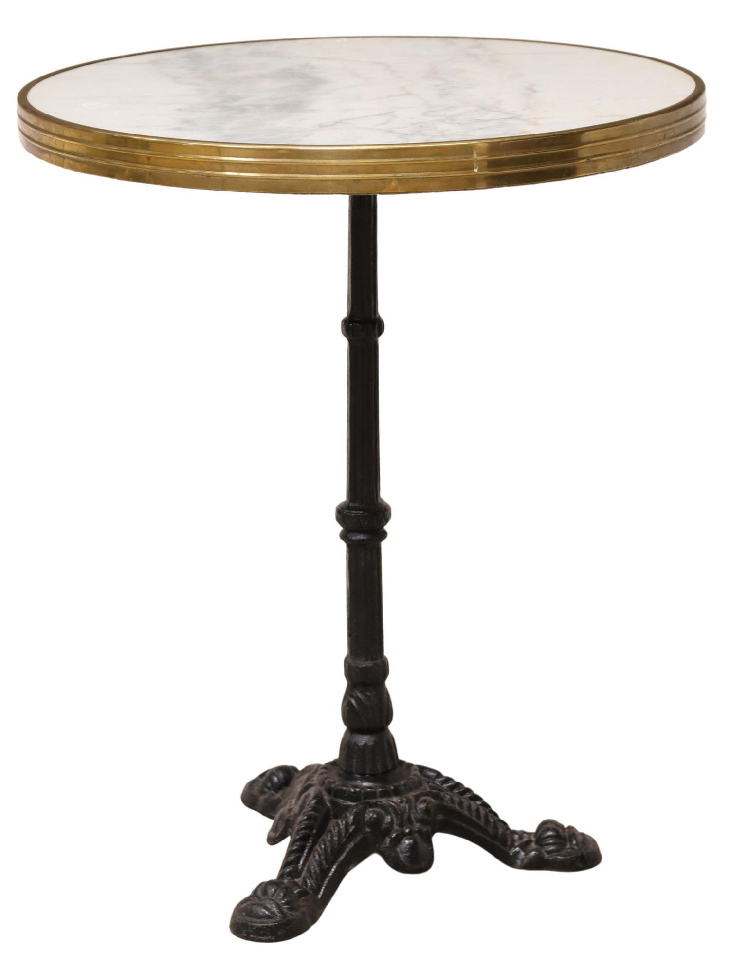 FRENCH CAST IRON & MARBLE BISTRO TABLE (1 of 3)