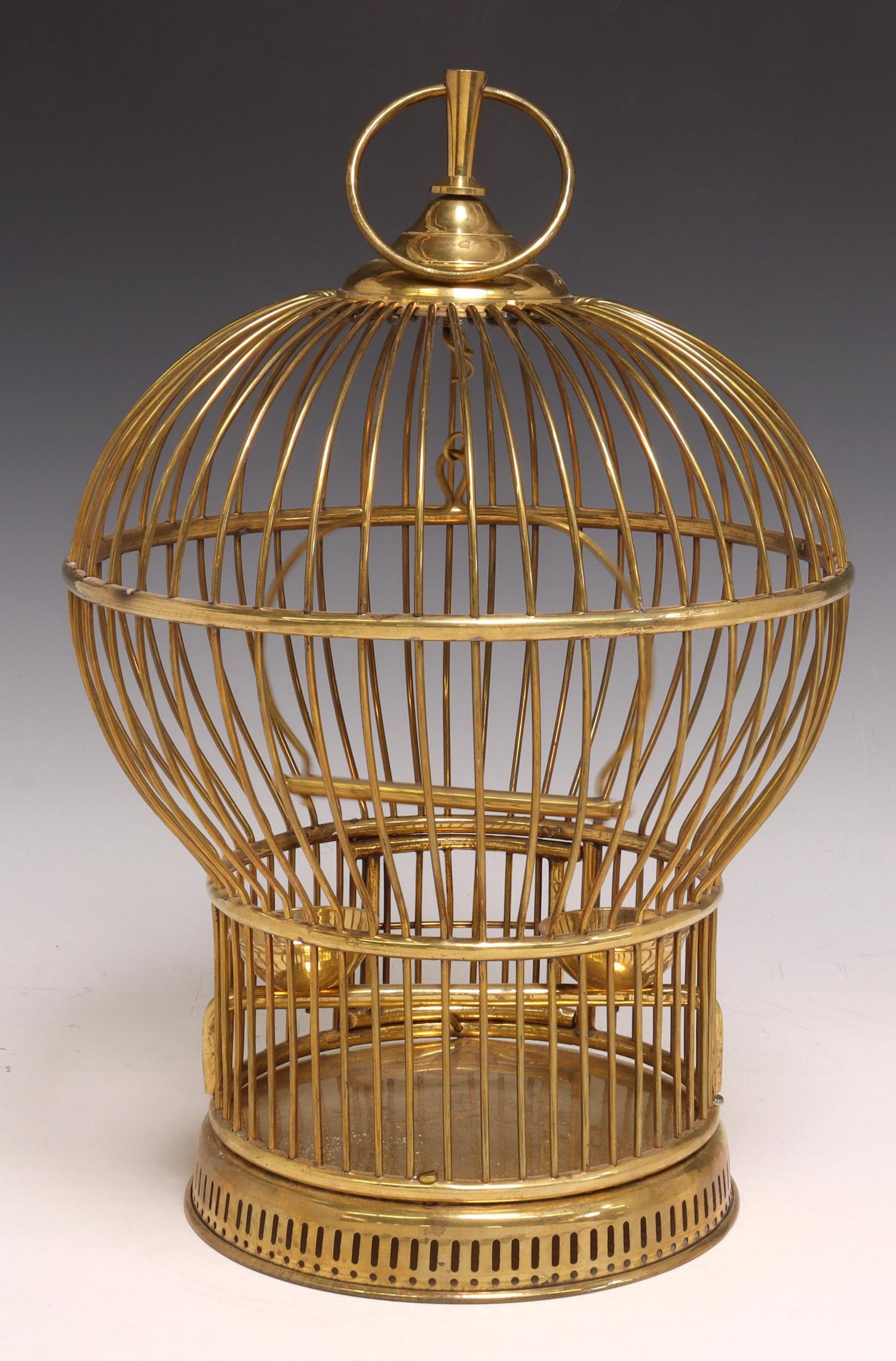 DECORATIVE BRASS WIRE DOME TOP BIRD CAGE (1 of 4)