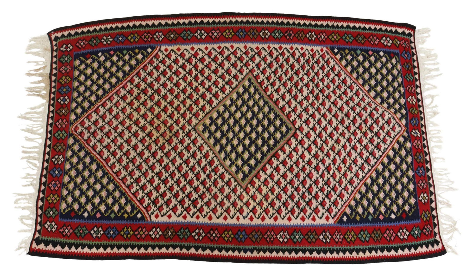 HAND-TIED PERSIAN SENNEH RUG, 5' X 3'5" (1 of 3)