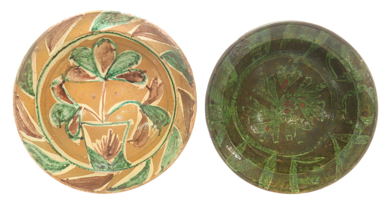 (2) CONTINENTAL TIN GLAZE EARTHENWARE BOWLS (1 of 3)