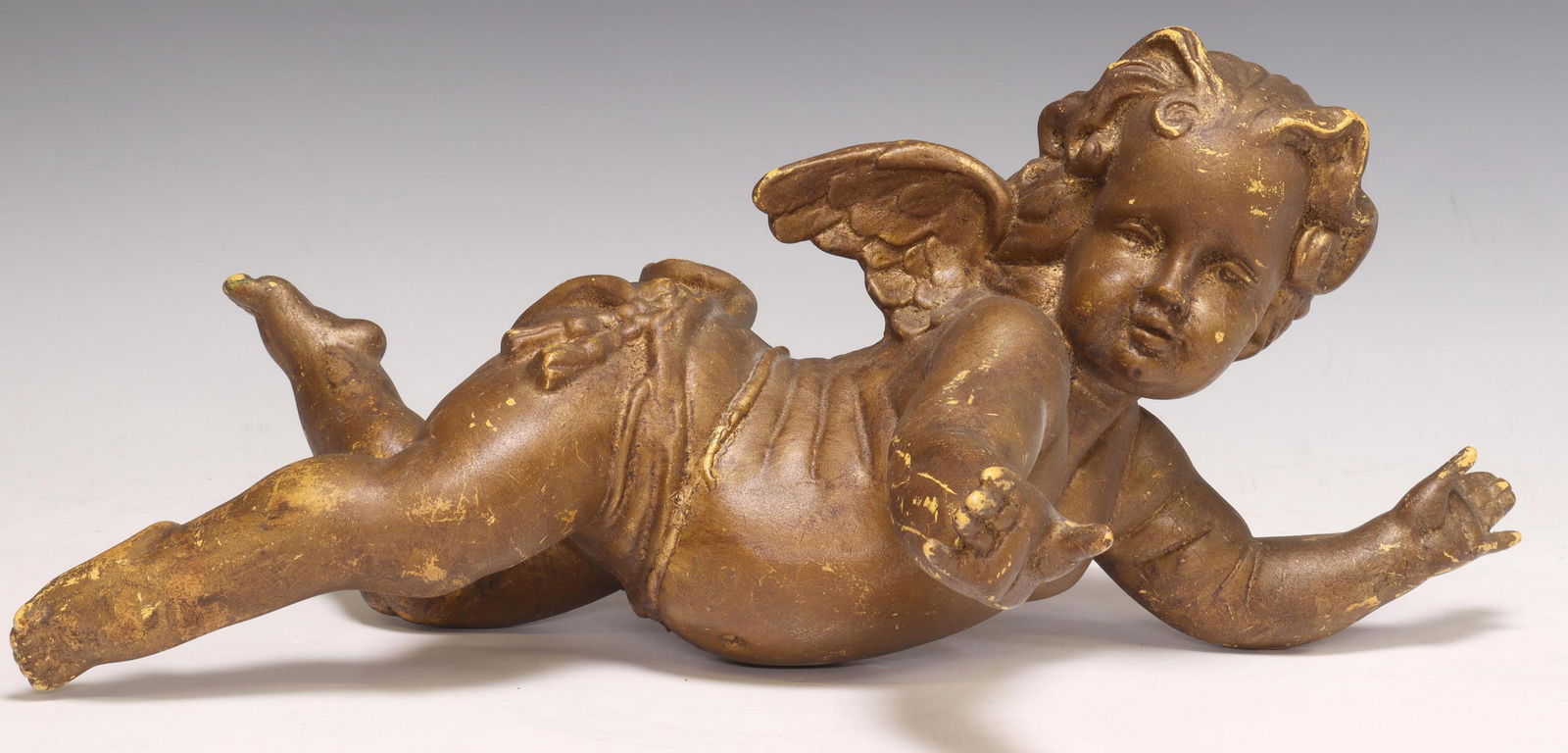 ITALIAN MOLDED FIGURAL SCULPTURE, WINGED PUTTO (1 of 3)