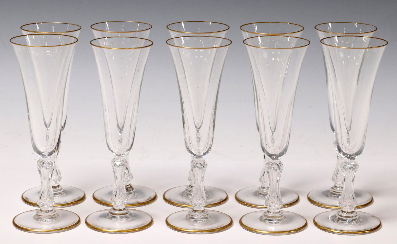 10) FRENCH ST LOUIS 'LOZERE GOLD' CHAMPAGNE FLUTES (1 of 4)