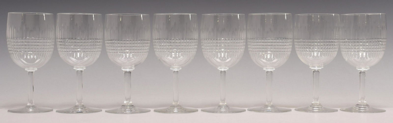 (8) BACCARAT NANCY CUT CRYSTAL TALL WATER GOBLETS (1 of 3)
