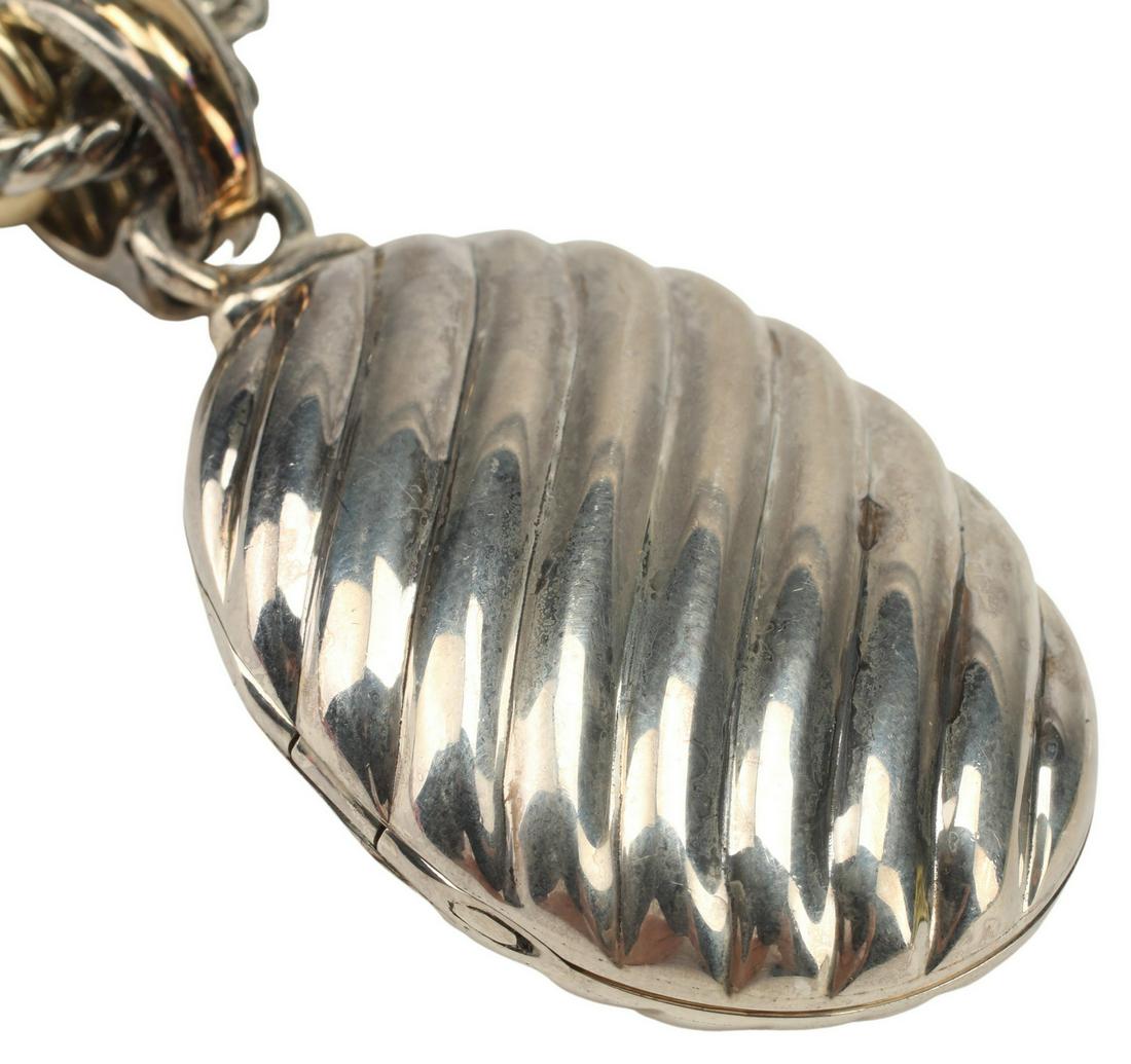 DAVID YURMAN 18KT & STERLING CABLE LOCKET ON CHAIN (1 of 4)