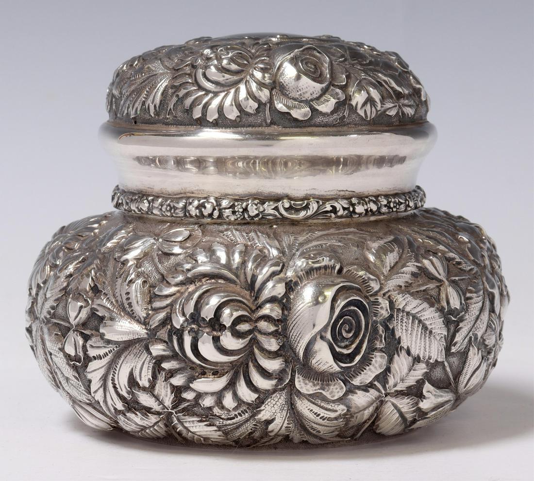 AMERICAN STIEFF STERLING REPOUSSE POWDER JAR (1 of 4)