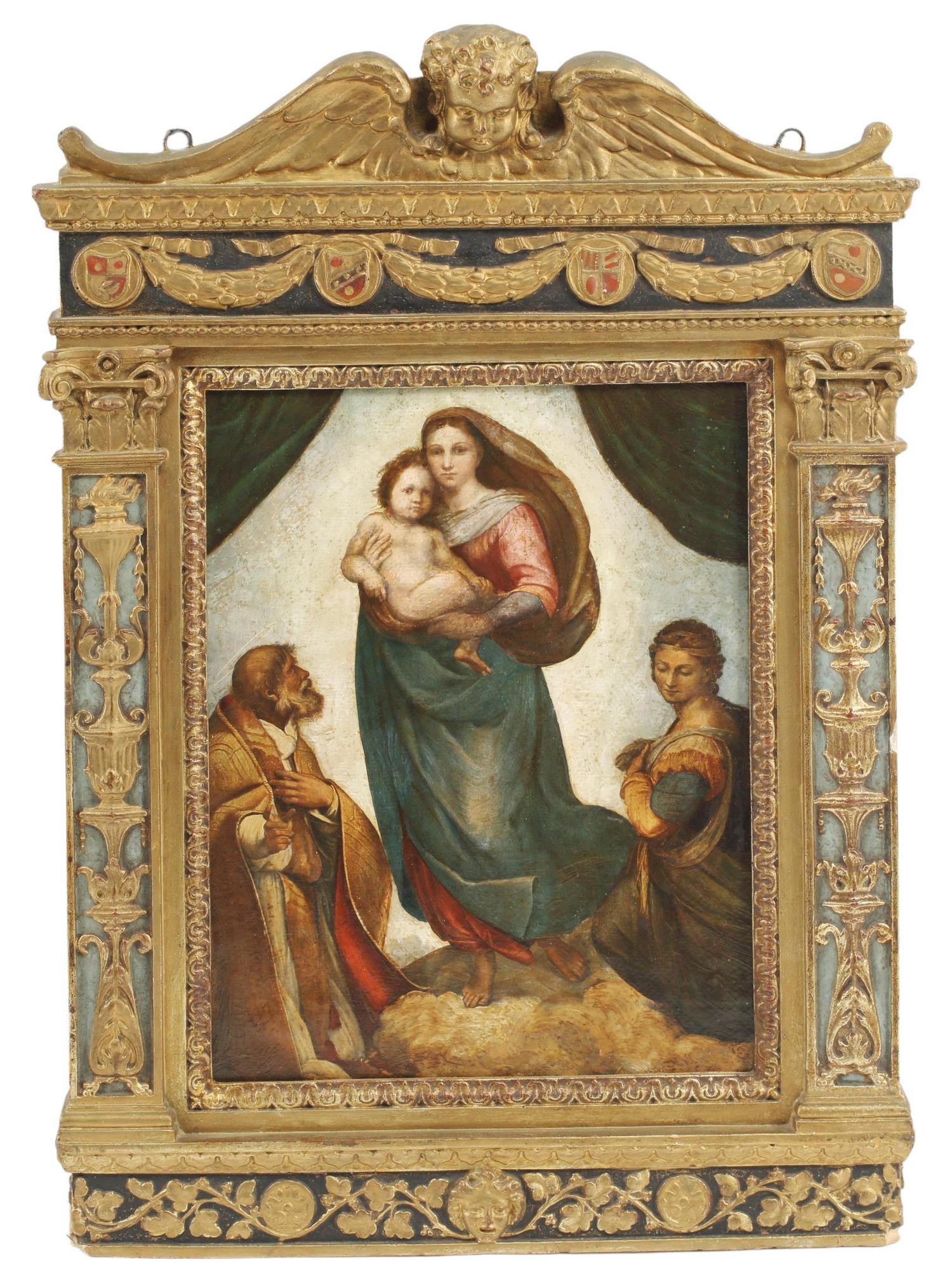 AFTER RAPHAEL EMBELLISHED PRINT, SISTINE MADONNA (1 of 5)