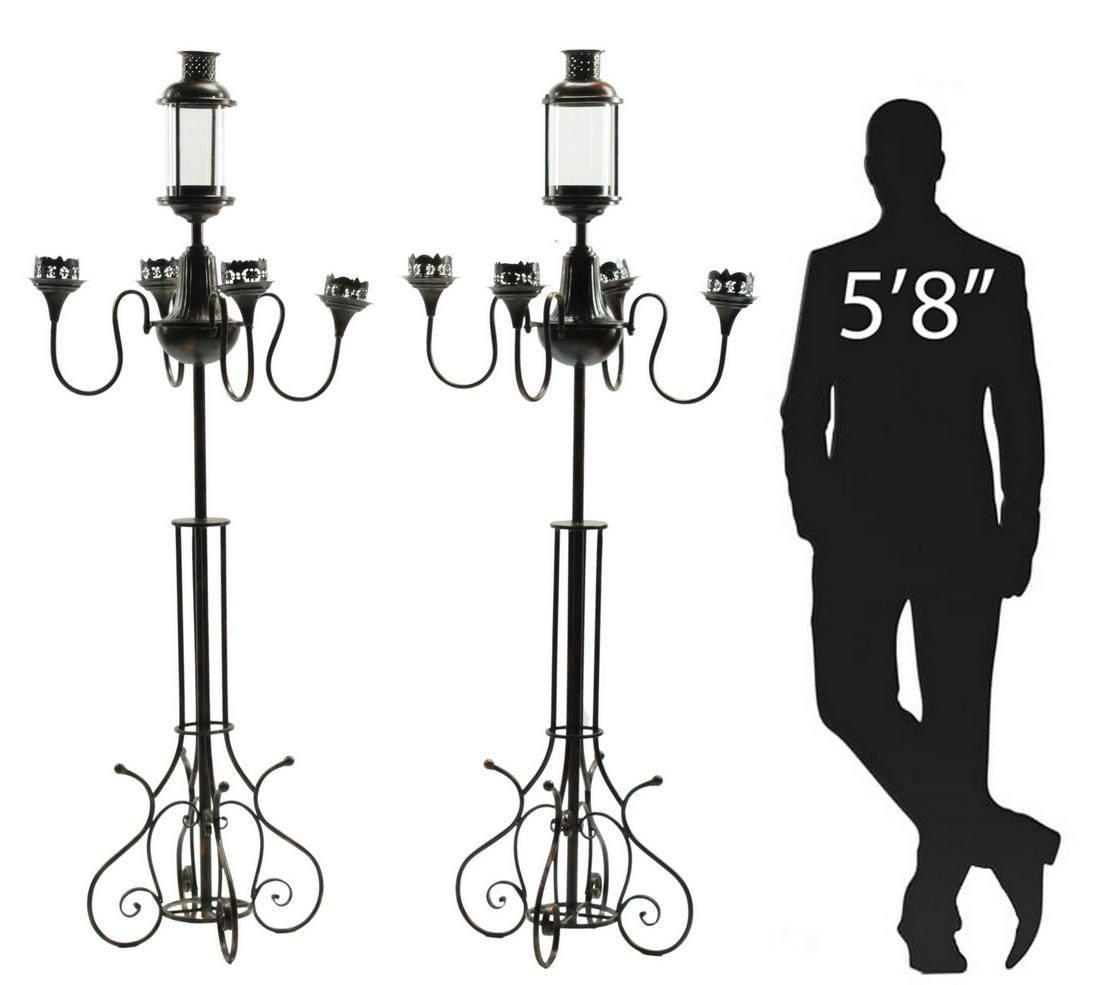 (2) TOLE & WROUGHT IRON TORCHIERES, 72.5"H (1 of 5)