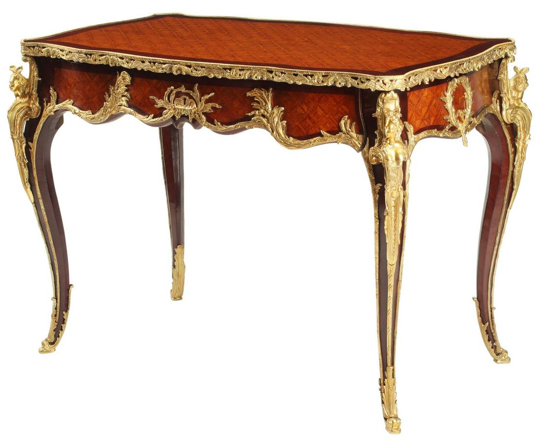 LOUIS XV STYLE ORMOLU-MOUNTED BUREAU PLAT (1 of 4)